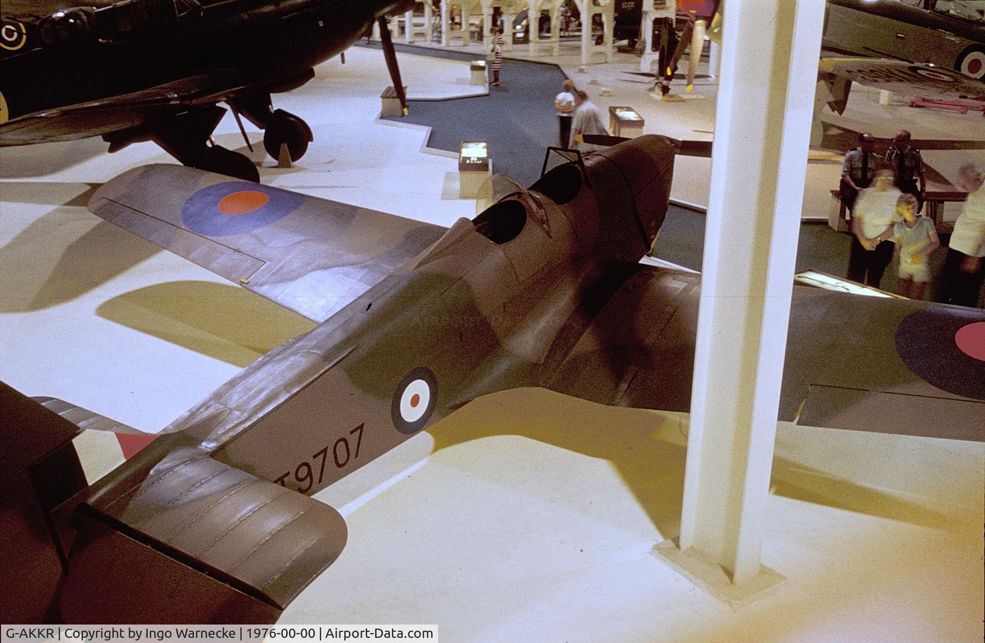 G-AKKR, Miles M-14 Magister I C/N 1995, Miles M.14A Magister I at the Royal Air Force Museum, Hendon during the 'Wings of the Eagle' exhibition 1976