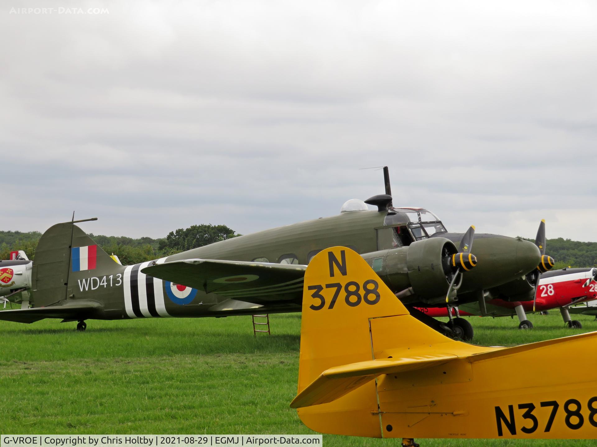 G-VROE, 1950 Avro 652A Anson T.21 C/N 3634, Sporting change of livery at the Little Gransden Airshow Cambs 2021