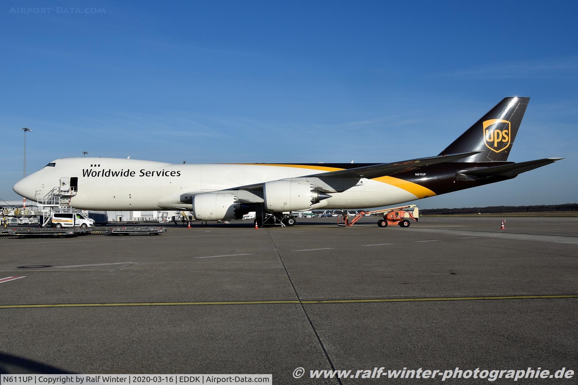N611UP, Boeing 747-8F C/N 64257, Boeing 747-8F - 5X UPS United Parcel Service - 64257 - N611UP - 16.03.2020 - CGN