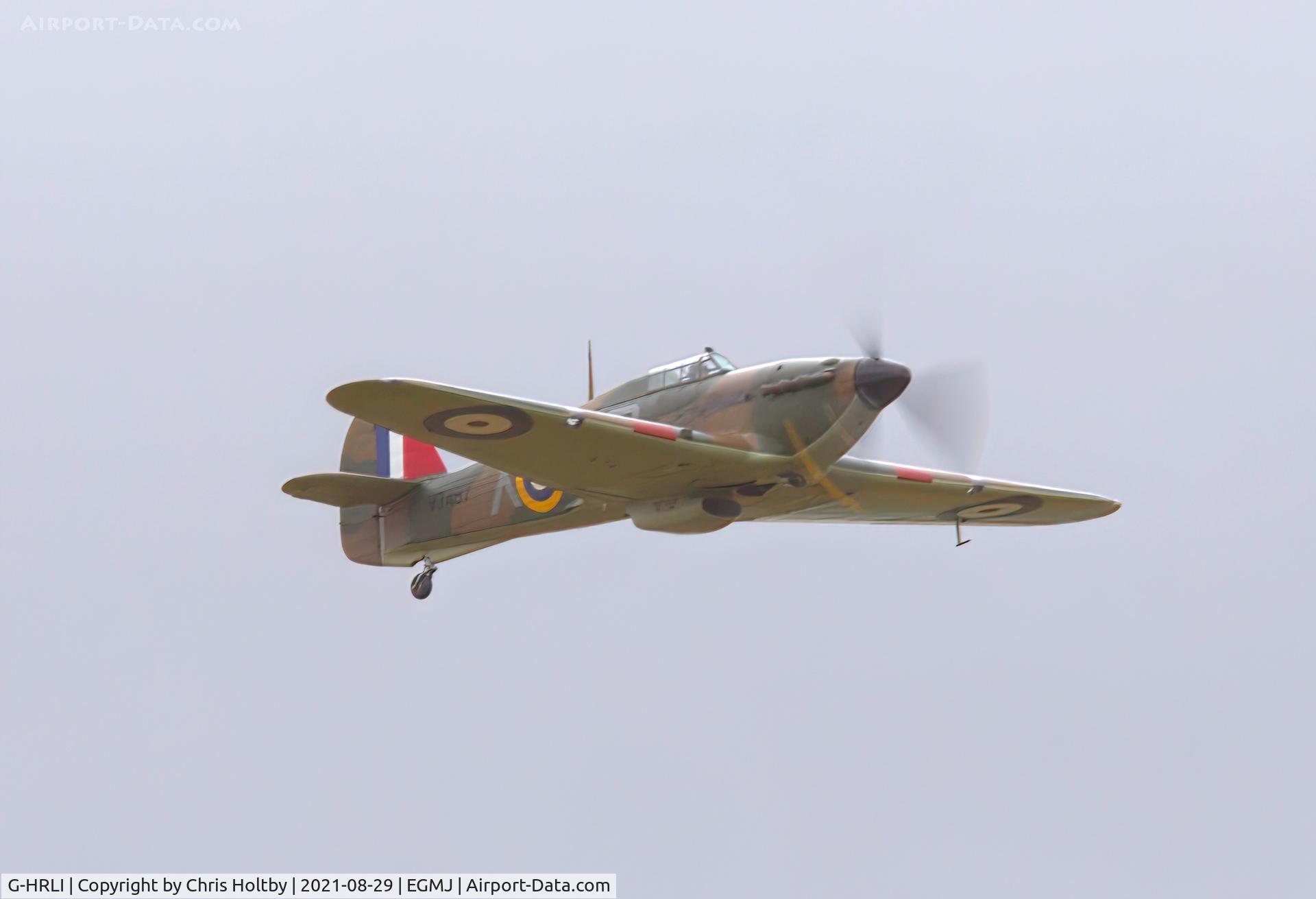 G-HRLI, 1940 Hawker Hurricane I C/N 41H-136172, 1940 Mk1 Hurricane Arriving at the Little Gransden Airshow Cambs. 2021