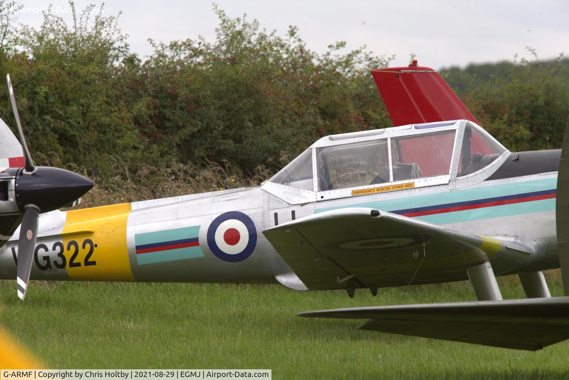 G-ARMF, 1951 De Havilland DHC-1 Chipmunk 22A C/N C1/0394, Landed at Little Gransden Airshow 2021 ex-WG322 and WZ868 (wrecked) now restored and registered as G-ARMF priavtely owned in Nazeing, Waltham Abbey, Essex