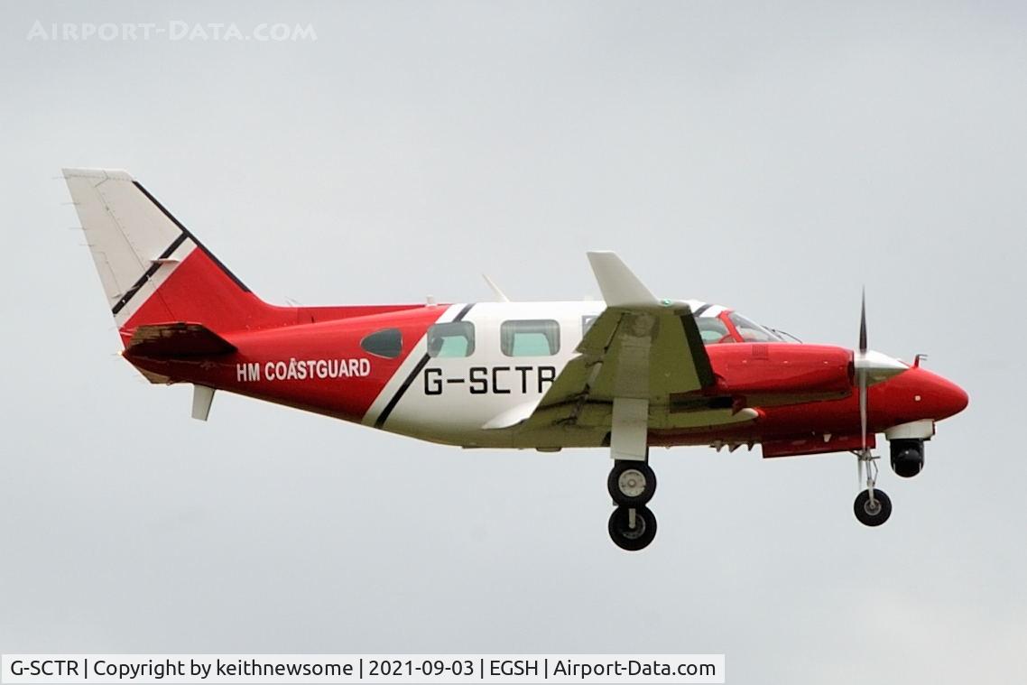 G-SCTR, 1979 Piper PA-31-310 Navajo Navajo C/N 31-7912112, Arriving at Norwich.