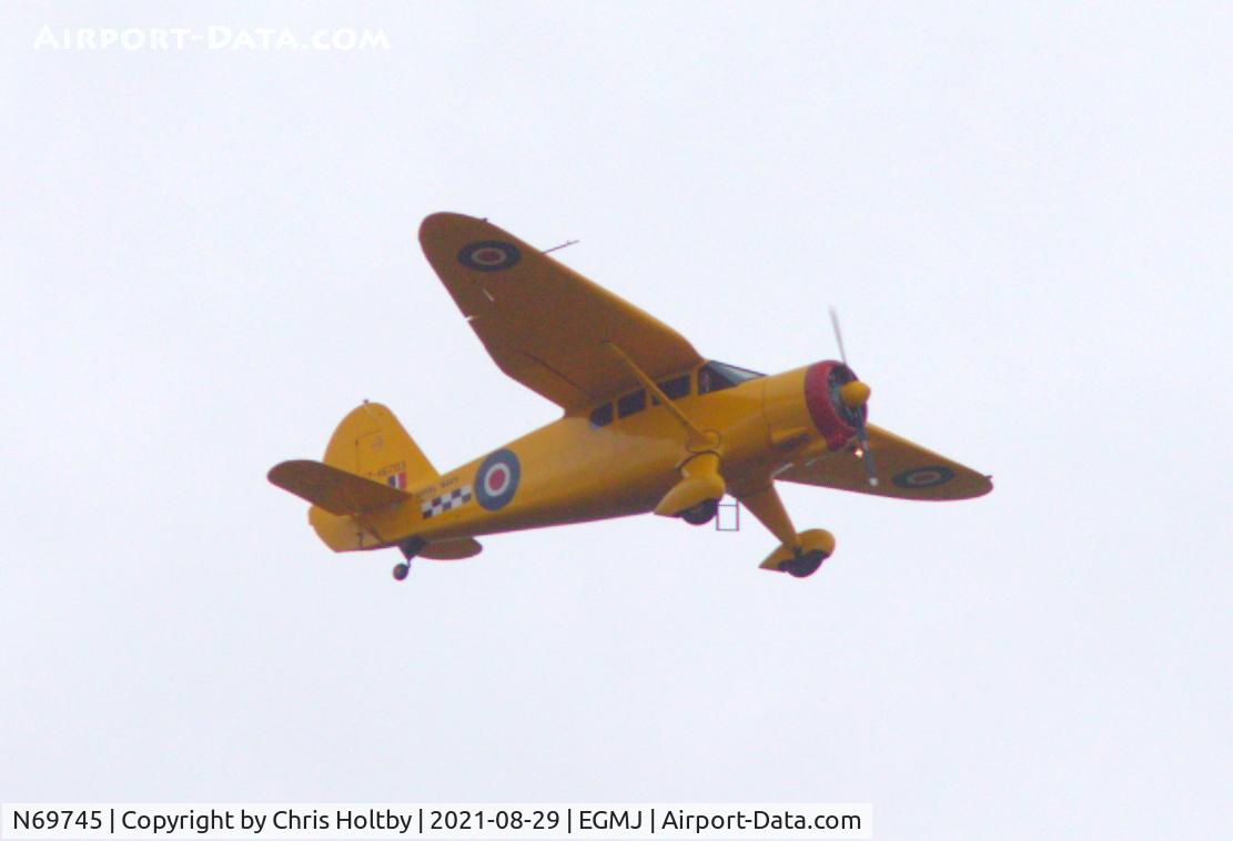 N69745, 1955 Stinson V77 Reliant C/N 77-64, Stinson Reliant flying into Little Gransden Airshow 2021