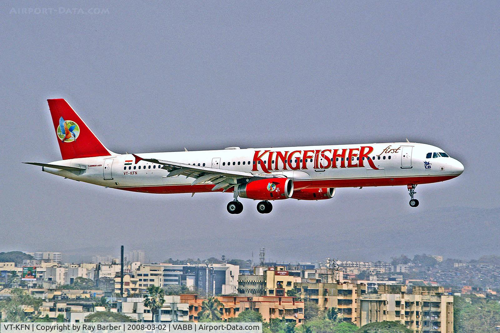 VT-KFN, 2006 Airbus A321-232 C/N 2916, VT-KFN   Airbus A321-231 [2916] (Kingfisher Airlines) Mumbai-Chhatrapati Shivaji Int'l~VT 02/03/2008