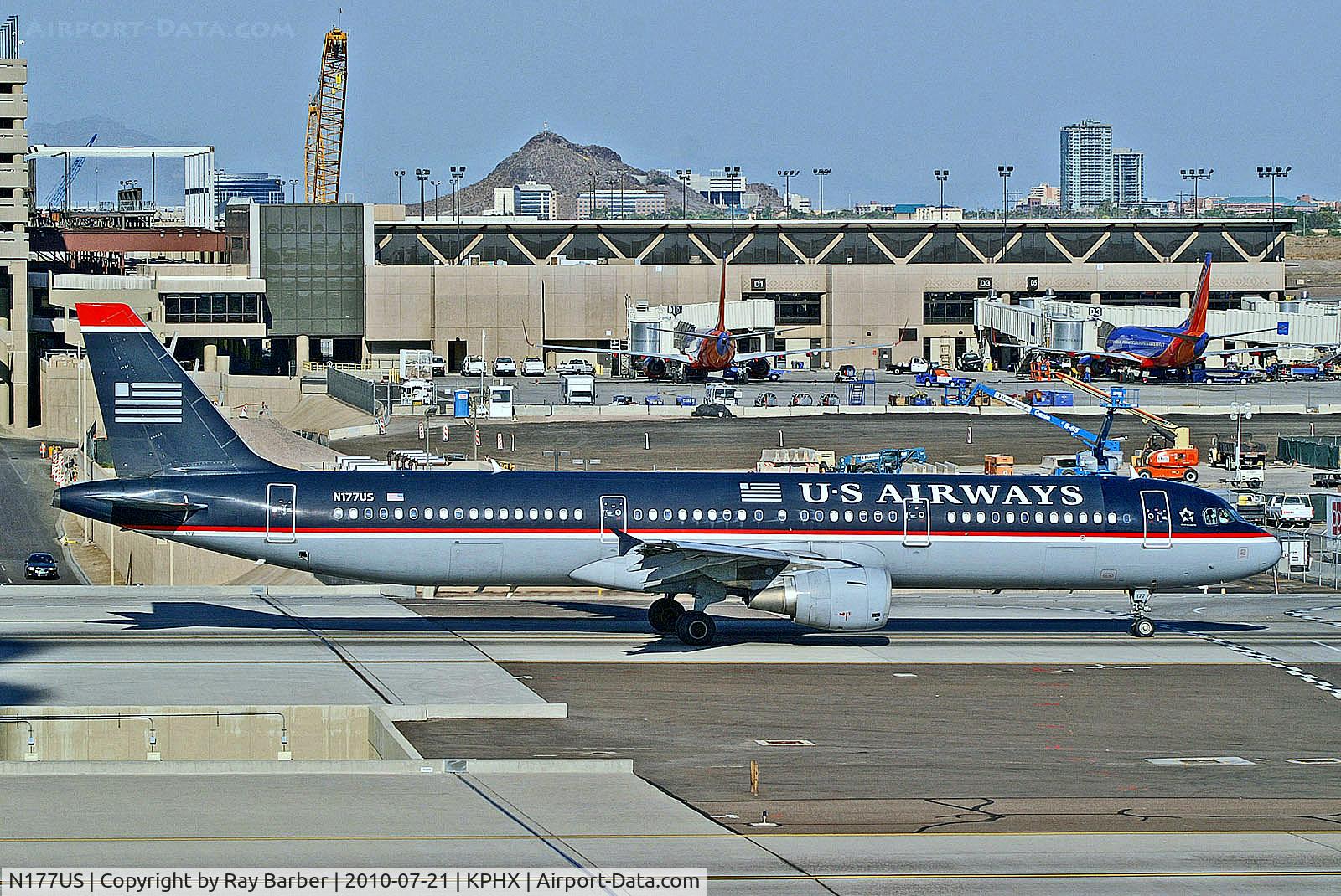 N177US, 2001 Airbus A321-211 C/N 1517, N177US   Airbus A321-211 [1517] (US Airways) Phoenix-Sky Harbor Int'l~N 21/07/2010
