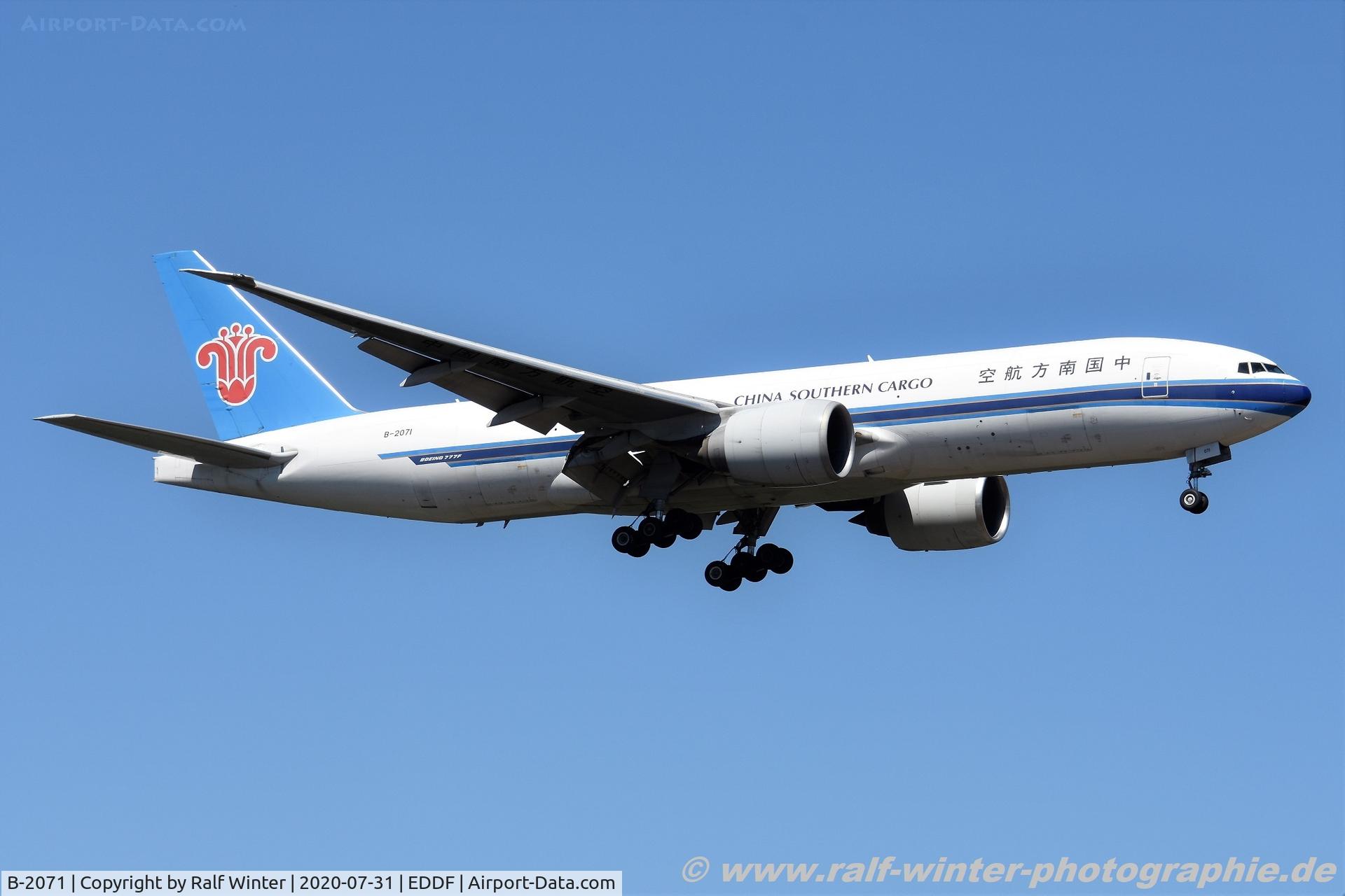 B-2071, 2009 Boeing 777-F1B C/N 37309, Boeing 777-F1B - CZ CSN China Southern Cargo - 37309 - B-2071 - 31.07.2020 - FRA