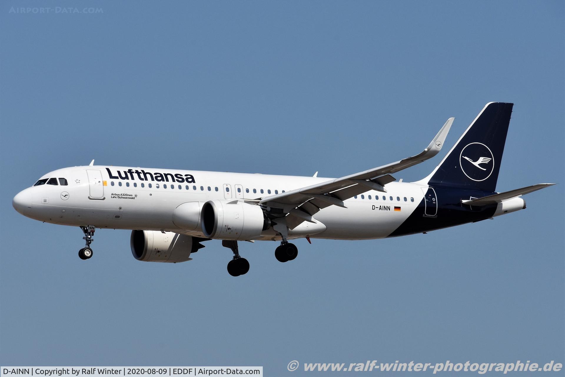 D-AINN, 2018 Airbus A320-271N C/N 8491, Airbus A320-271N - LH DLH Lufthansa 'Lahr-Schwarzwald' - 8491 - D-AINN - 09.08.2020 - FRA