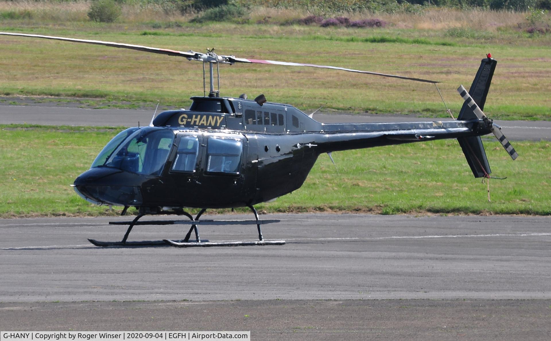 G-HANY, 1980 Agusta AB-206B JetRanger II C/N 8598, Visiting Jet Ranger III operated by Heliflight (UK) Ltd.