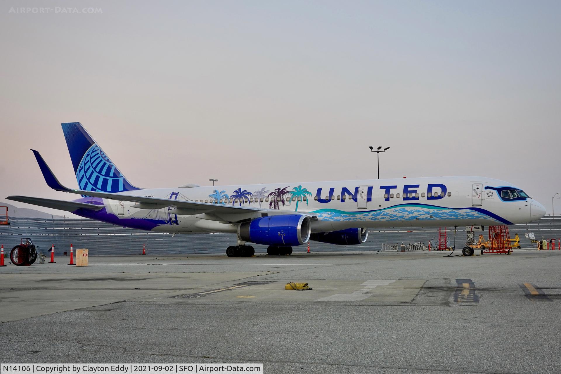 N14106, 1994 Boeing 757-224 C/N 27296, SFO 2021.