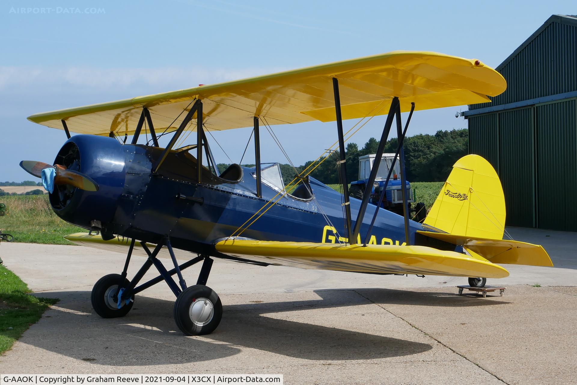 G-AAOK, 1929 Curtiss-Wright Travel Air 12Q C/N 2026, Parked at Northrepps.
