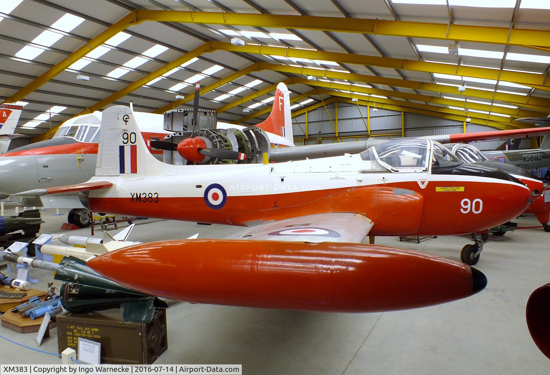 XM383, 1959 Hunting P-84 Jet Provost T.3A C/N PAC/W/6610, Hunting Percival P.84 Jet Provost T3A at the Newark Air Museum