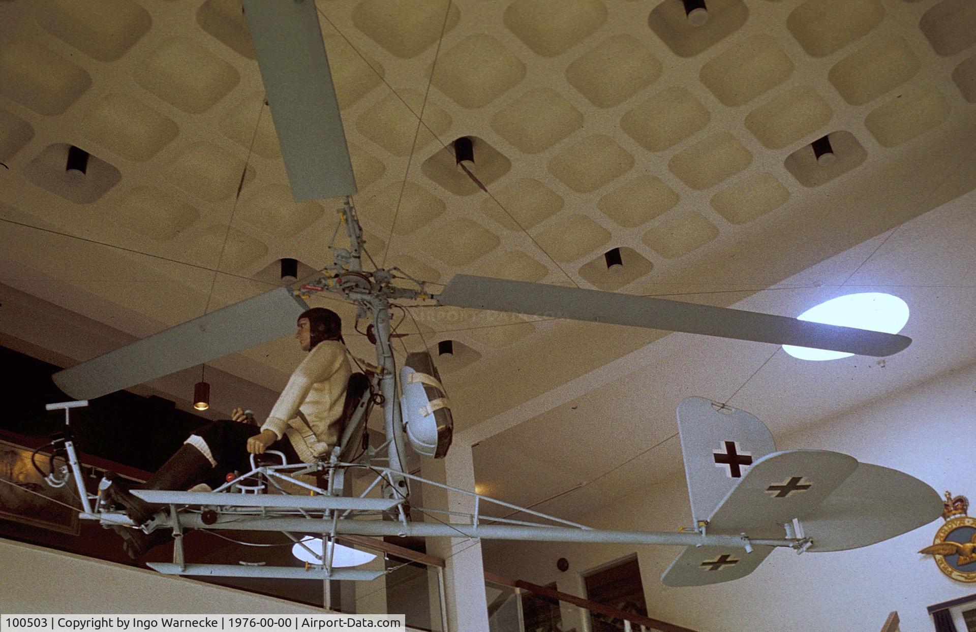 100503, Focke-Achgelis Fa-330A-1 C/N 100503, Focke-Achgelis FA 330A-1 Bachstelze at the Royal Air Force Museum, Hendon during the 'Wings of the Eagle' exhibition 1976