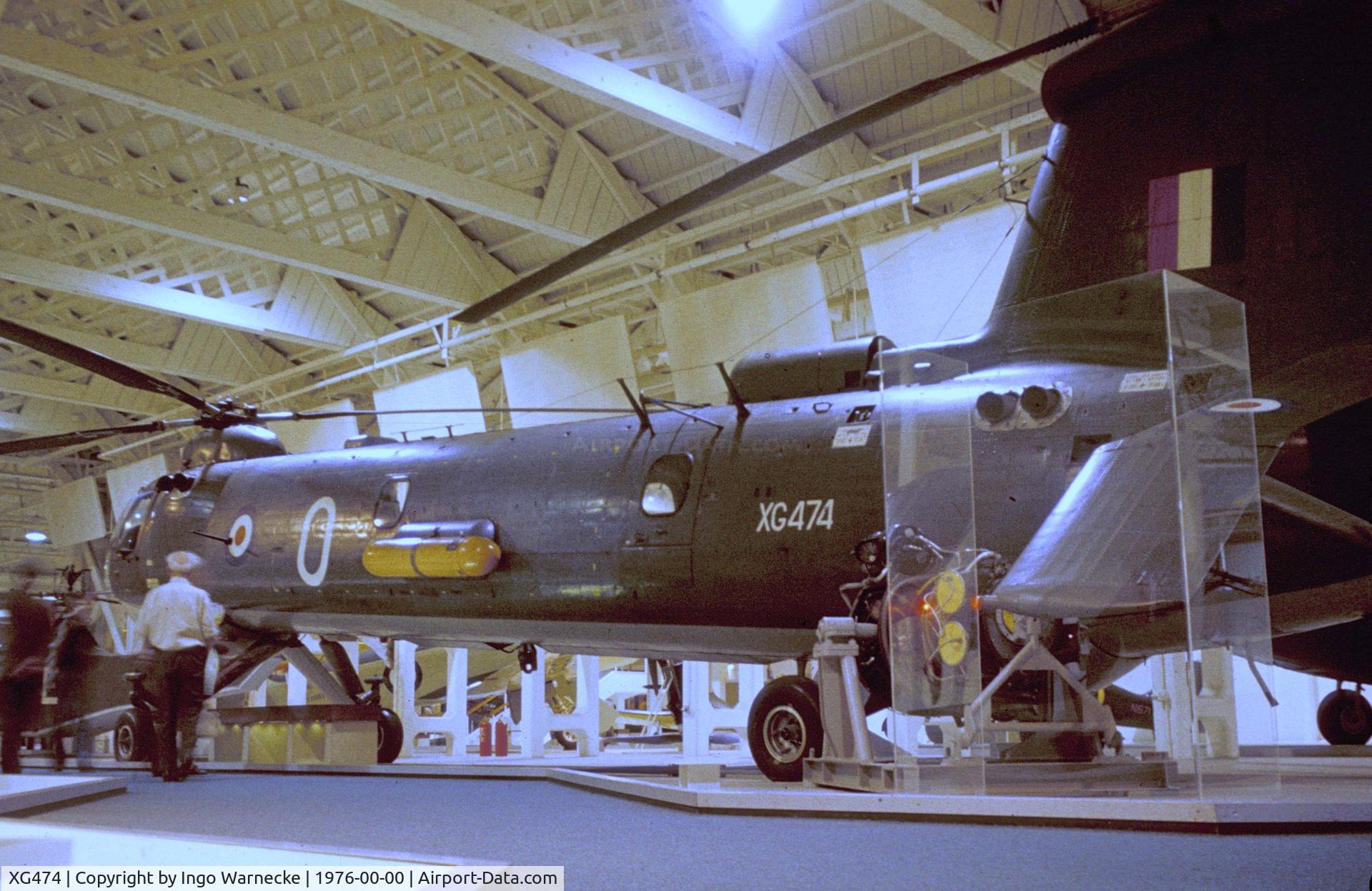 XG474, Bristol Belvedere HC.1 C/N 13365, Bristol 192 Belvedere HC1 at the Royal Air Force Museum, Hendon during the 'Wings of the Eagle' exhibition 1976