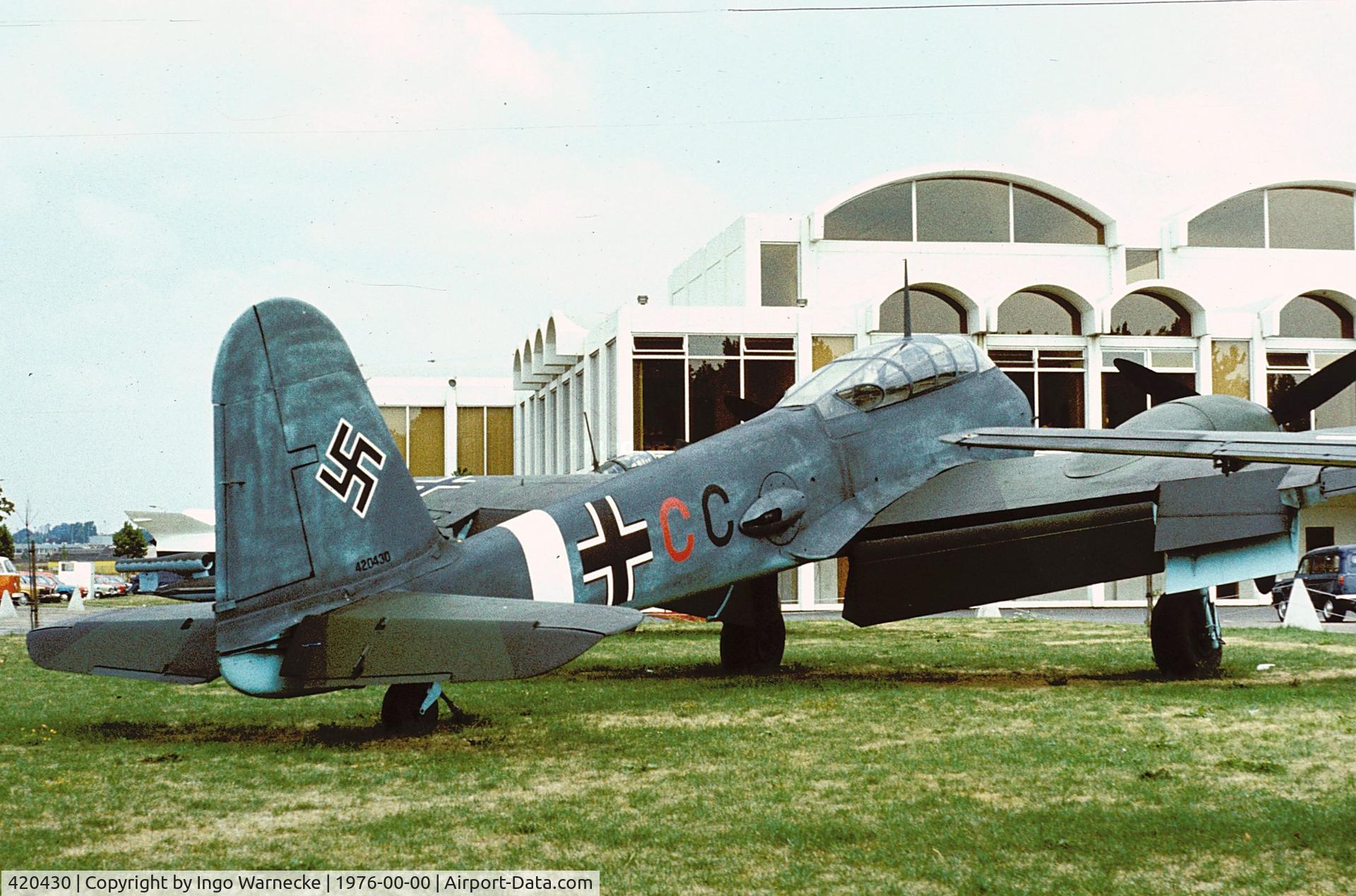 420430, Messerschmitt Me-410A C/N 420430, Messerschmitt Me 410A at the Royal Air Force Museum, Hendon during the 'Wings of the Eagle' exhibition 1976