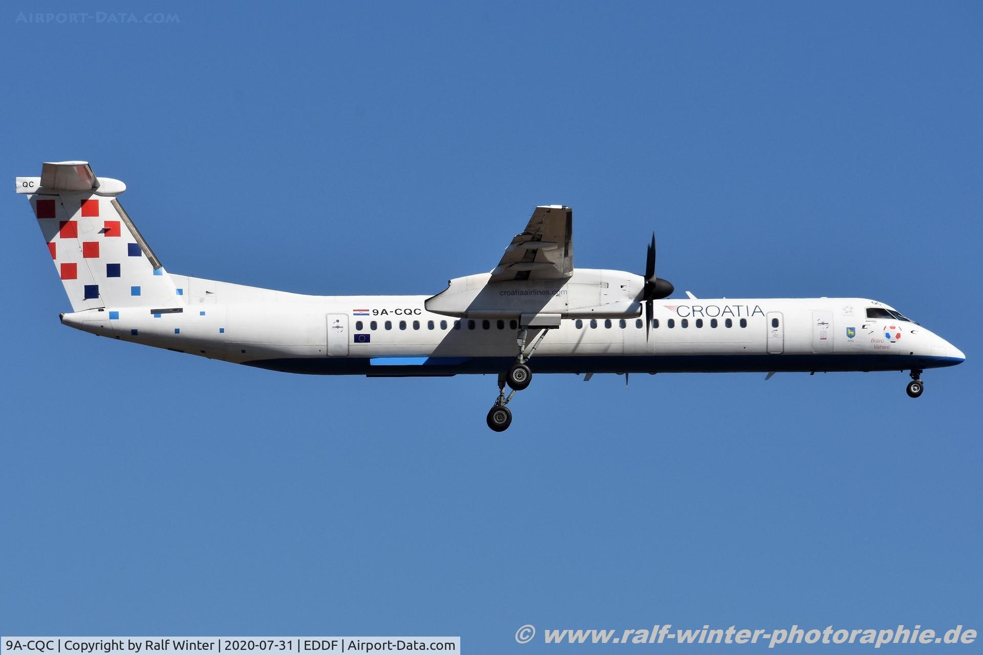 9A-CQC, 2009 De Havilland Canada DHC-8-402Q Dash 8 C/N 4258, Bombardier DHC-8-402Q Dash 8 - OU CTN Croatia Airlines 'Istra' - 4258 - 9A-CQC - 31.07.2020 - FRA