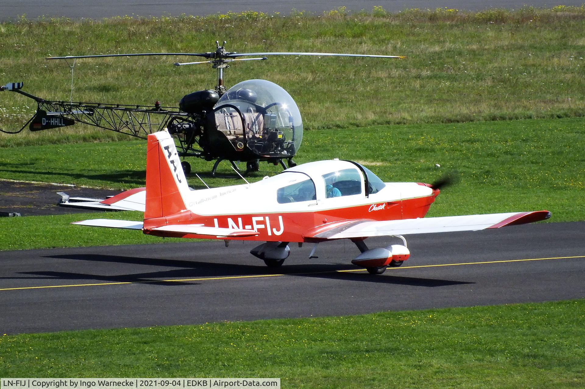 LN-FIJ, 1977 Grumman American AA-5A Cheetah C/N AA5A-0486, Grumman American AA-5A Cheetah at the 2021 Grumman Fly-in at Bonn-Hangelar airfield