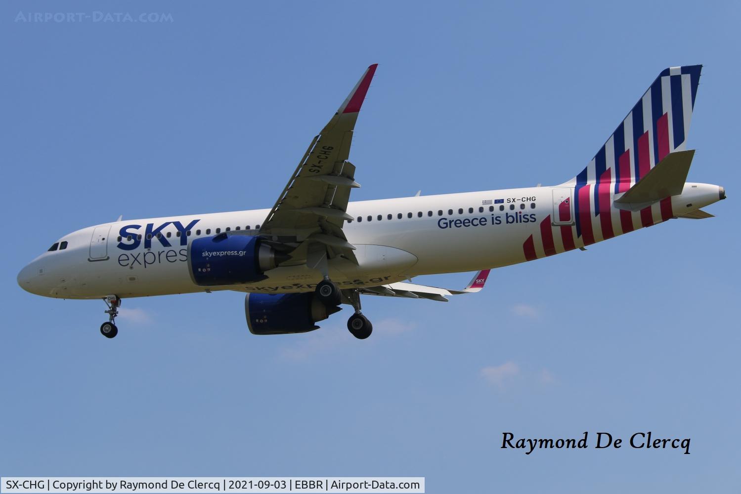 SX-CHG, 2021 Airbus A320-251N C/N 10079, Short final at Brussels Airport.