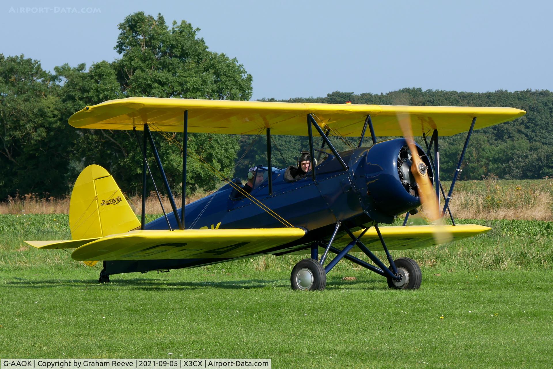 G-AAOK, 1929 Curtiss-Wright Travel Air 12Q C/N 2026, About to depart from Northrepps.