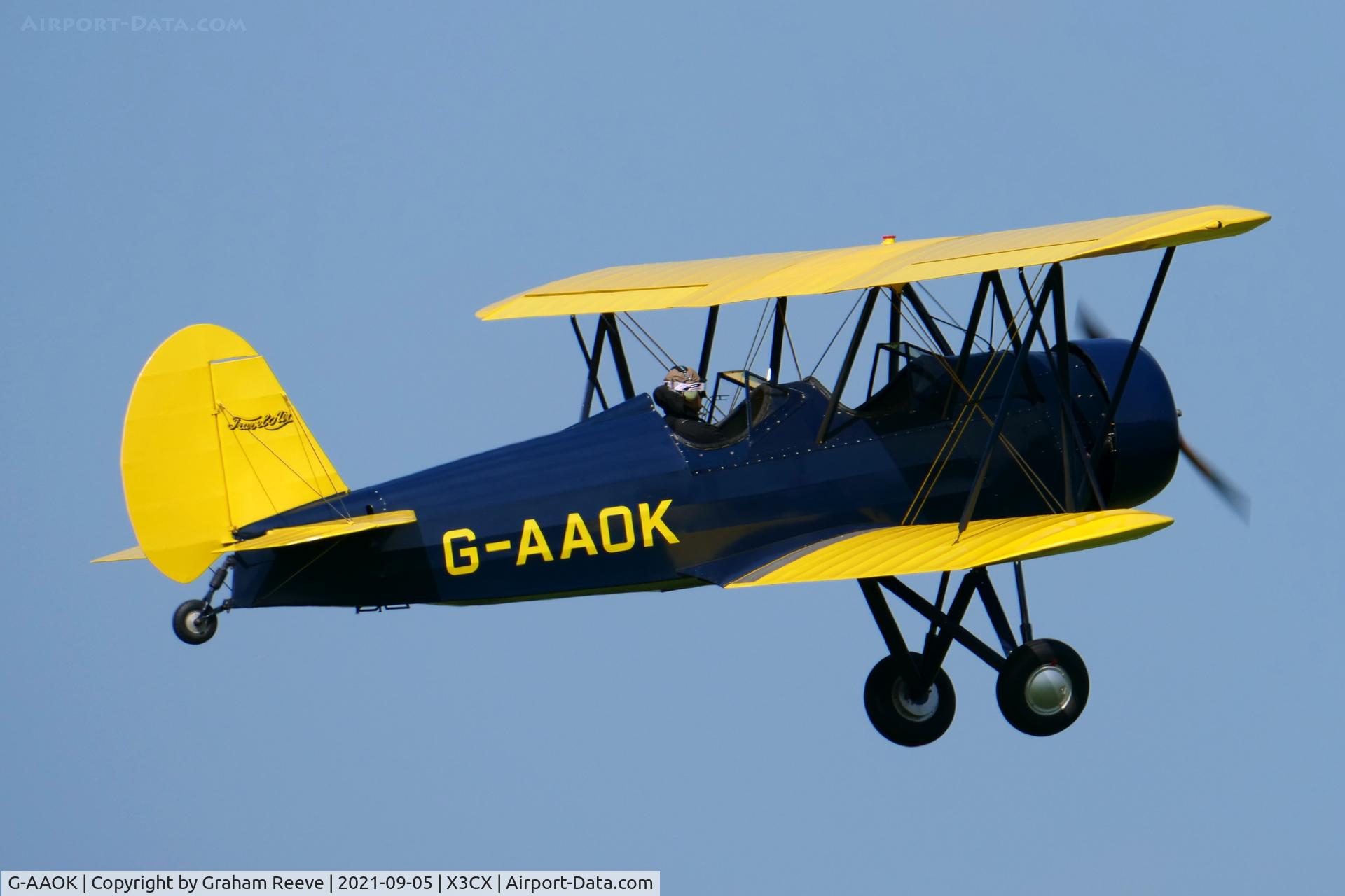 G-AAOK, 1929 Curtiss-Wright Travel Air 12Q C/N 2026, Departing from Northrepps.