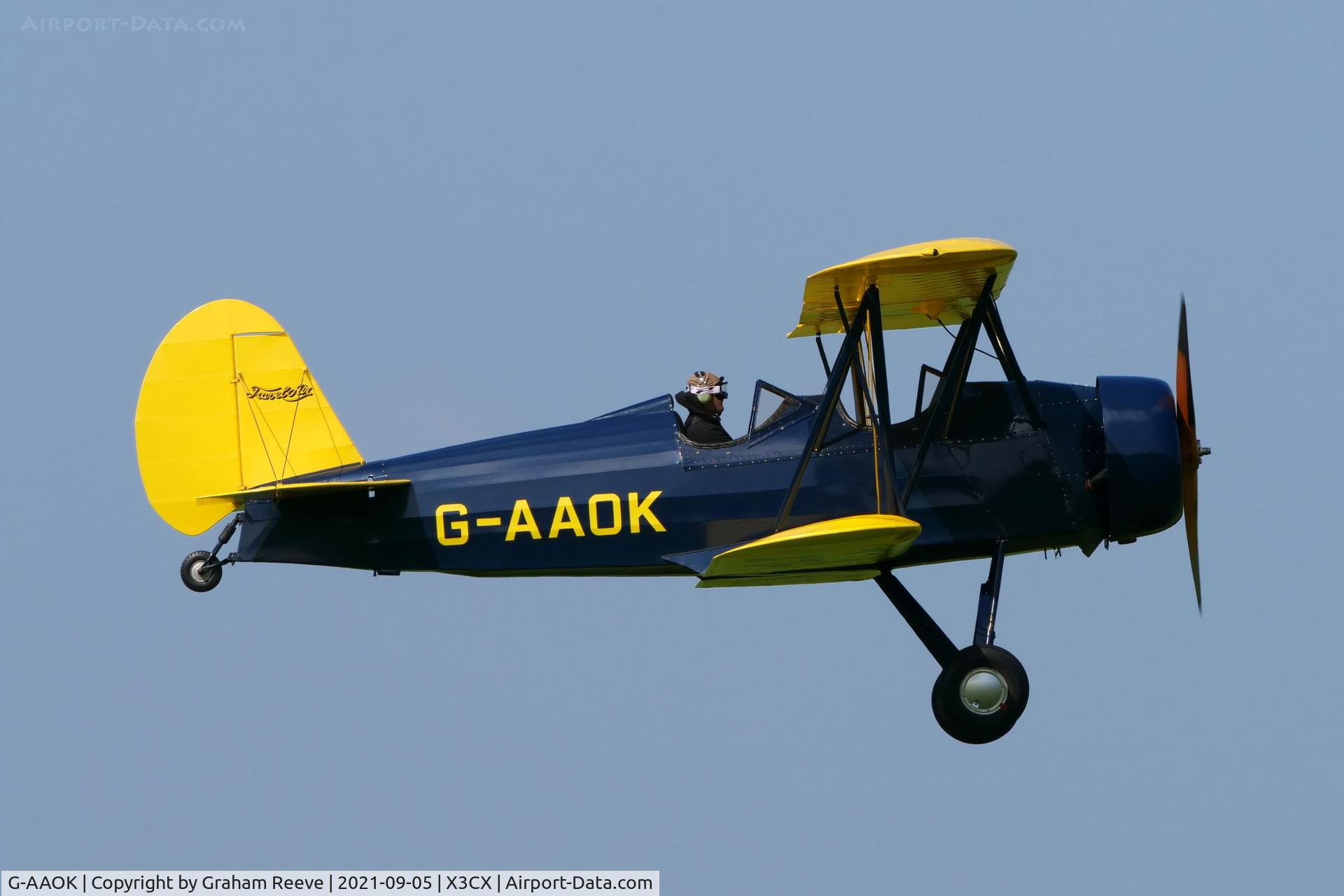G-AAOK, 1929 Curtiss-Wright Travel Air 12Q C/N 2026, Departing from Northrepps.