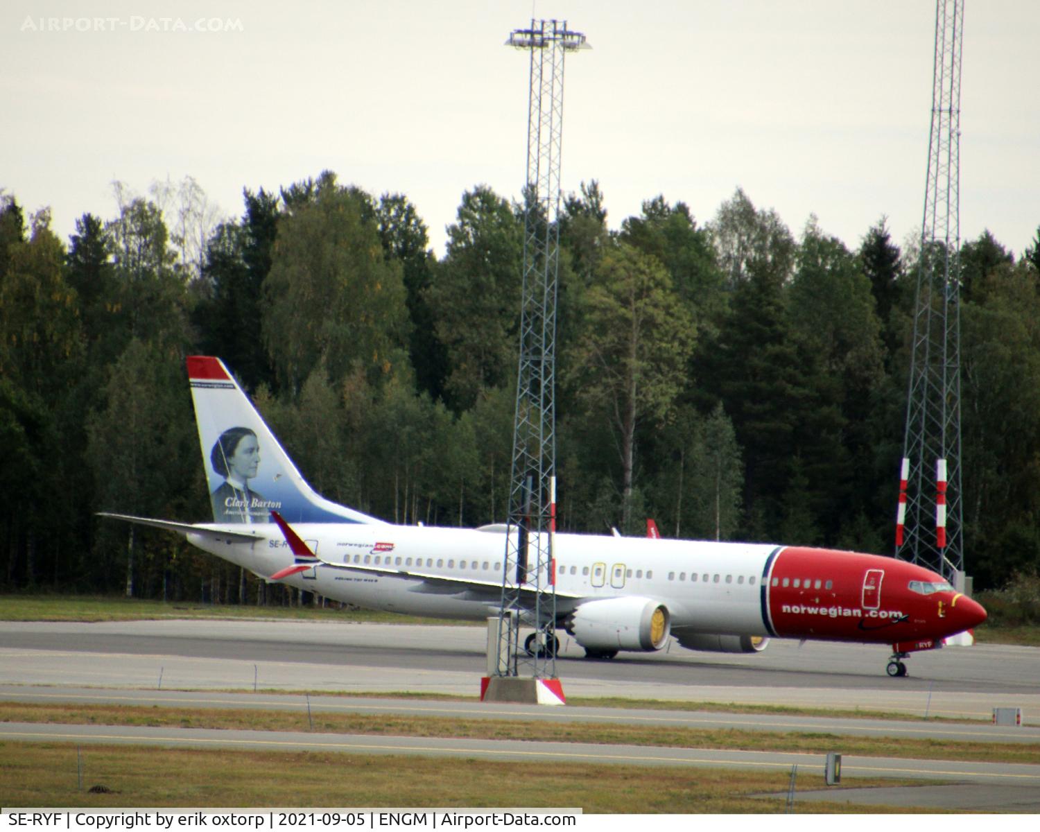 SE-RYF, 2017 Boeing 737-8 MAX C/N 42829, SE-RYF stored in OSL