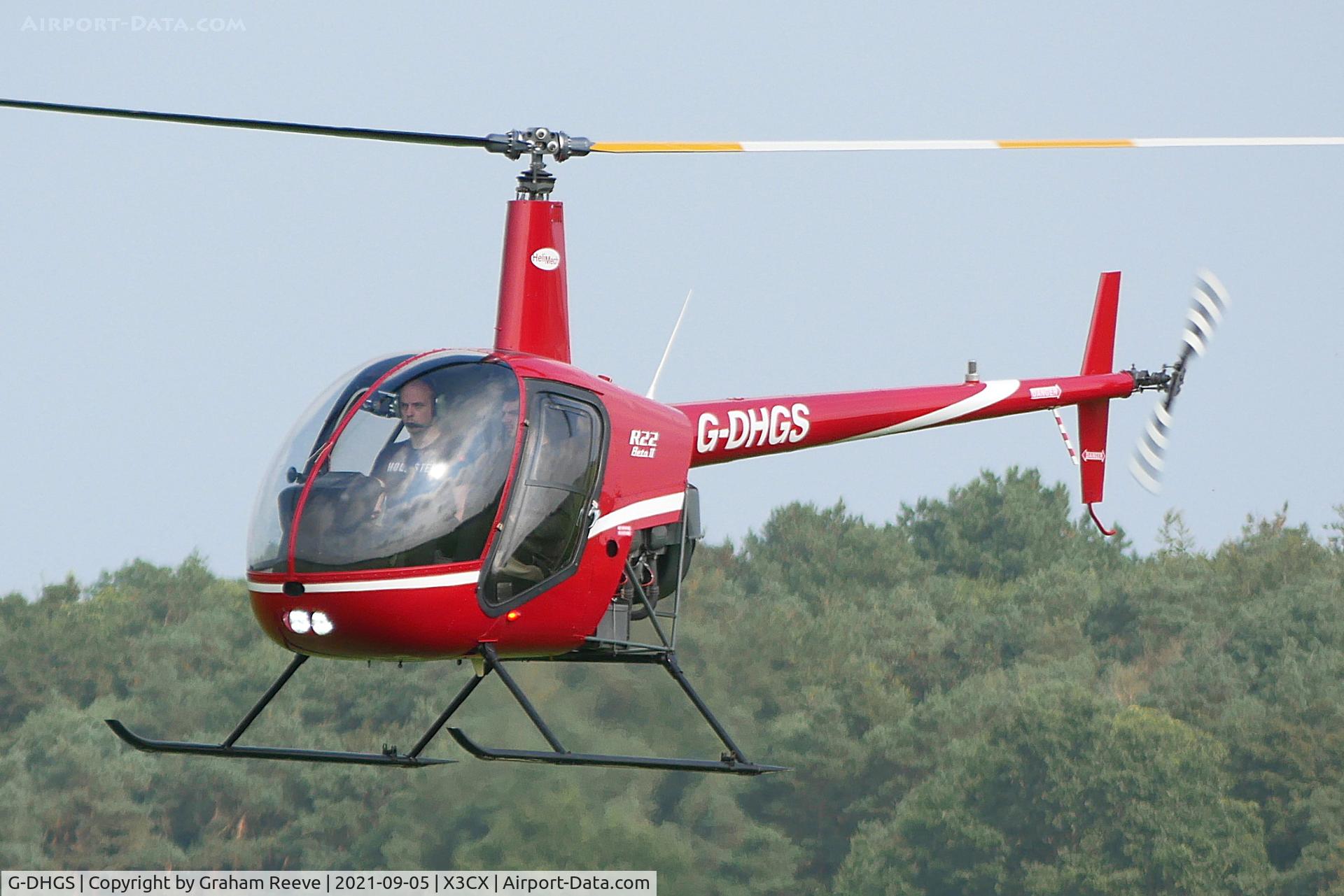 G-DHGS, 1996 Robinson R22 Beta C/N 2592, Landing at Northrepps.