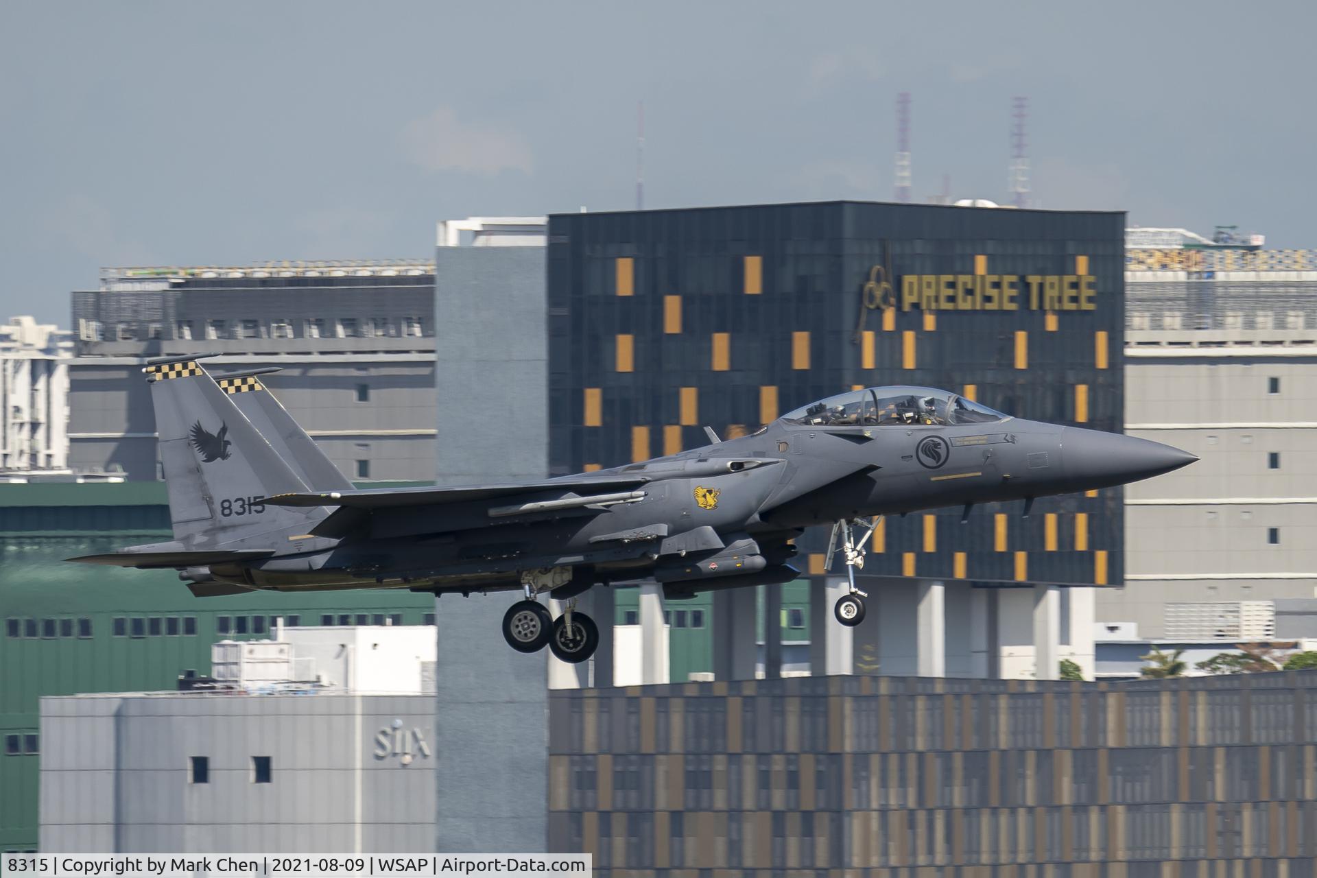 8315, 2005 Boeing F-15SG Strike Eagle C/N SG-11, F-15SG 8315 on short final at Paya Lebar Air Base