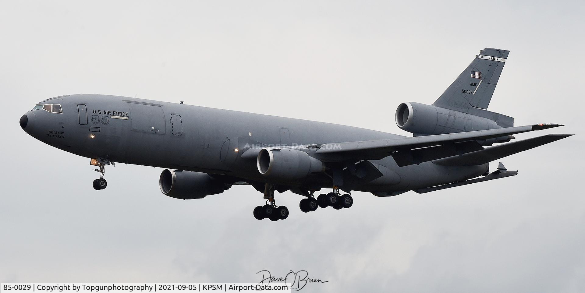 85-0029, 1985 McDonnell Douglas KC-10A Extender C/N 48234, REACH800 coming in from overseas