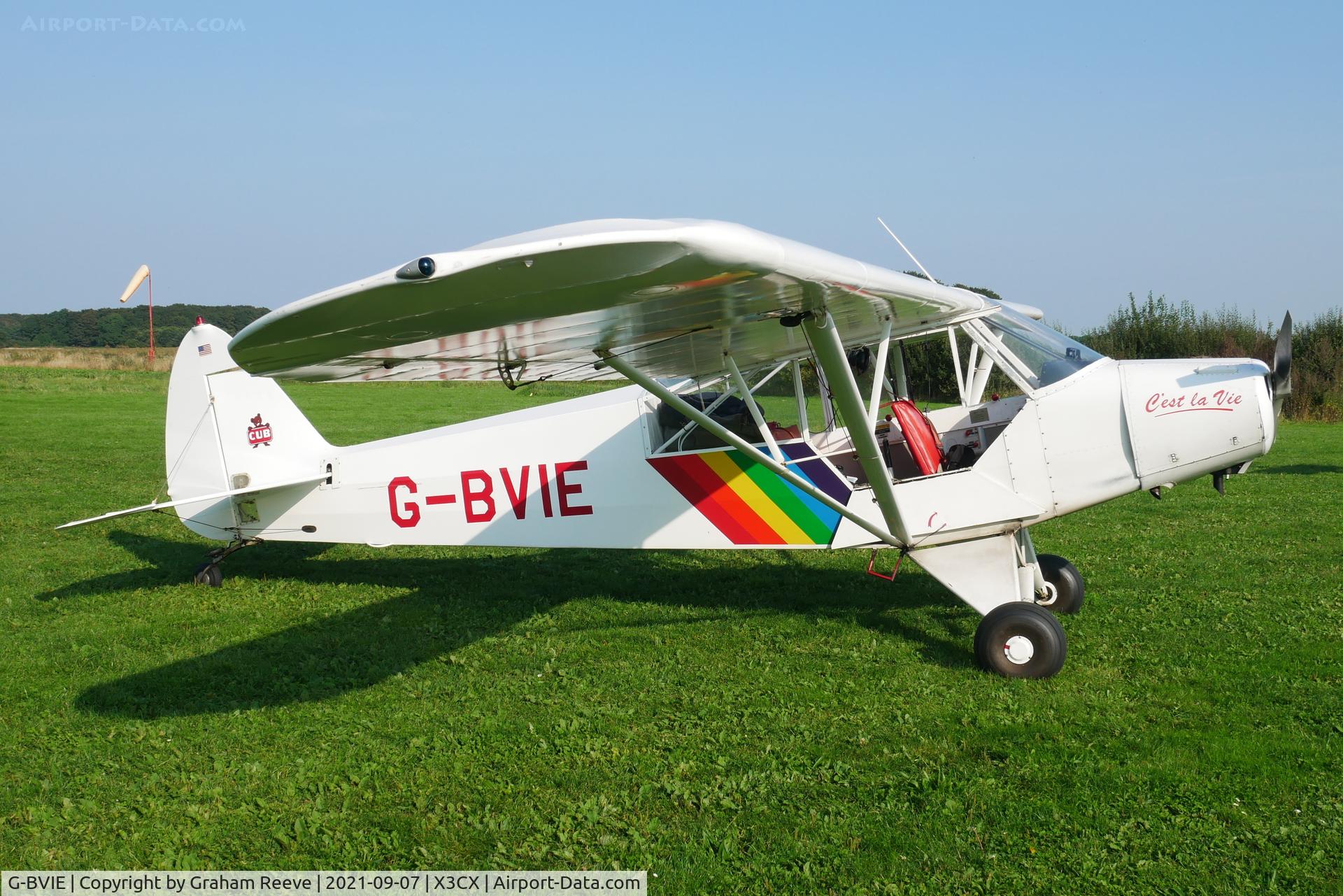 G-BVIE, 1949 Piper L-18C Super Cub C/N 18-1549, Parked at Northrepps.
