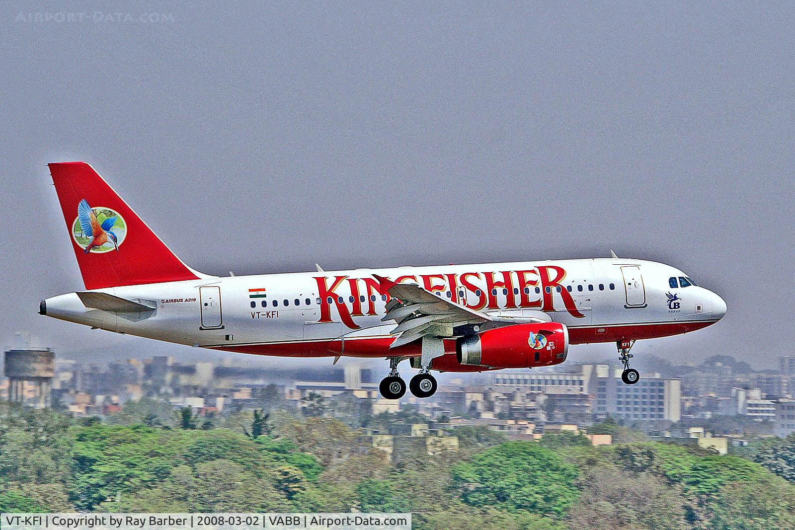 VT-KFI, 2005 Airbus A319 131 C/N 2634, VT-KFI   Airbus A319-131 [2634] (Kingfisher Airlines) Mumbai-Chhatrapati Shivaji Int'l~VT 02/03/2008