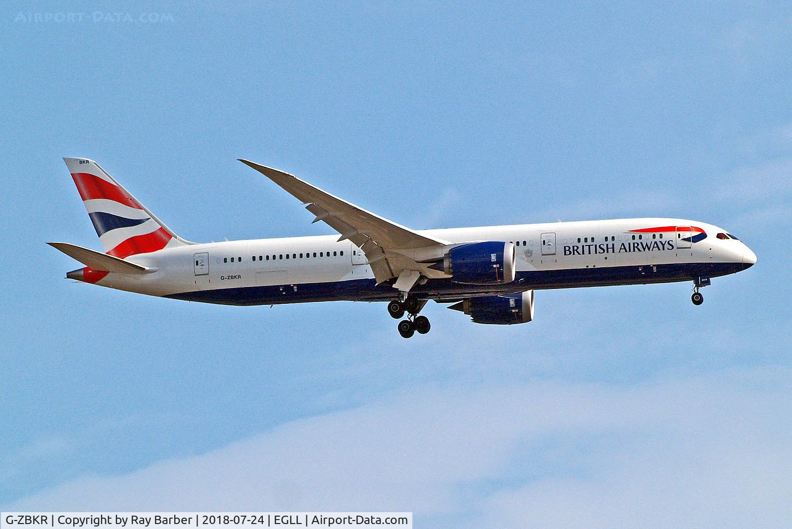 G-ZBKR, 2018 Boeing 787-9 Dreamliner C/N 60627, G-ZBKR   Boeing 787-9 Dreamliner [60627] (British Airways) Home~G 24/07/2018