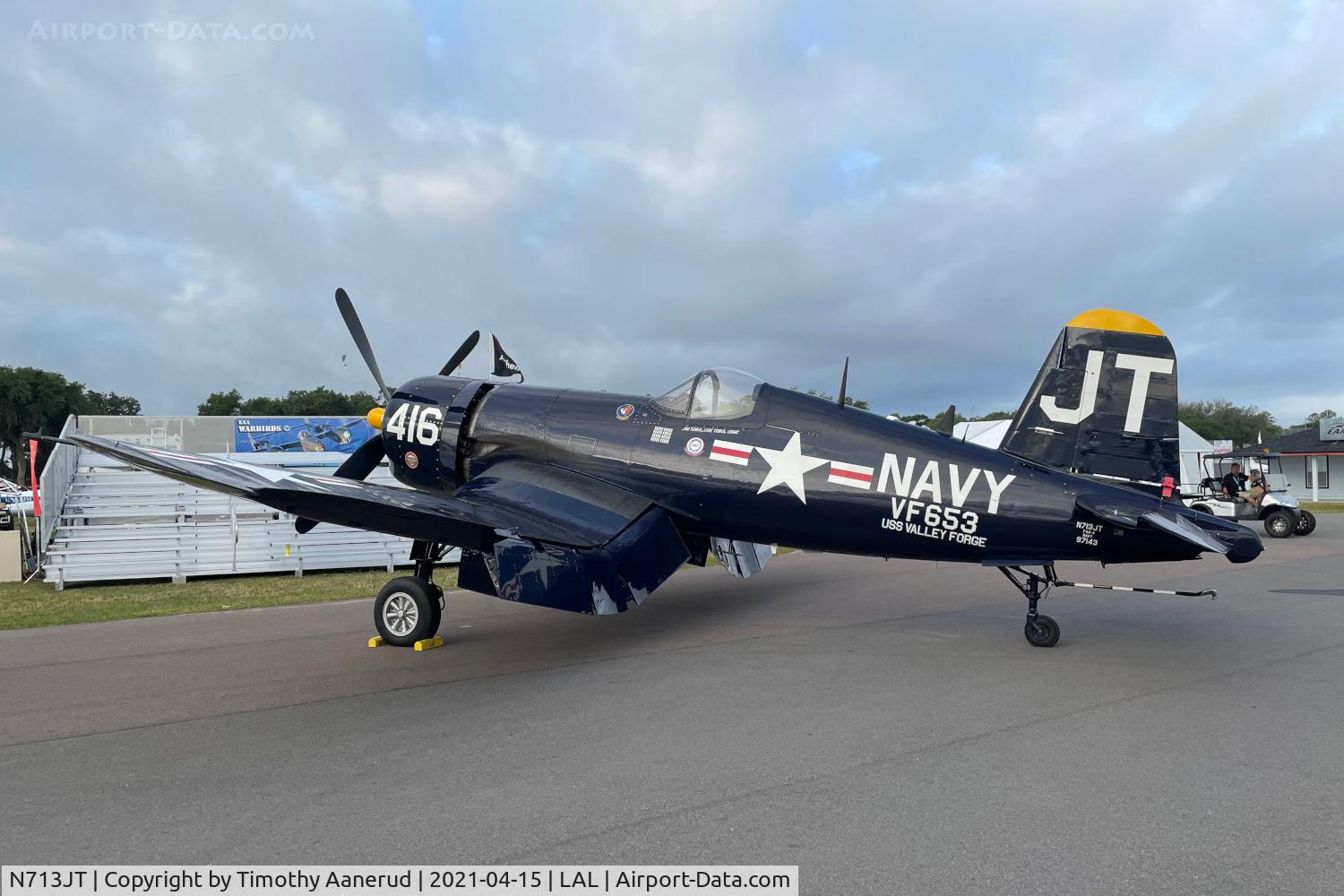 N713JT, 1945 Vought F4U-4B Corsair C/N 97143, 1945 Vought F4U-4B Corsair BuNo97143, Sun-n-Fun 2021