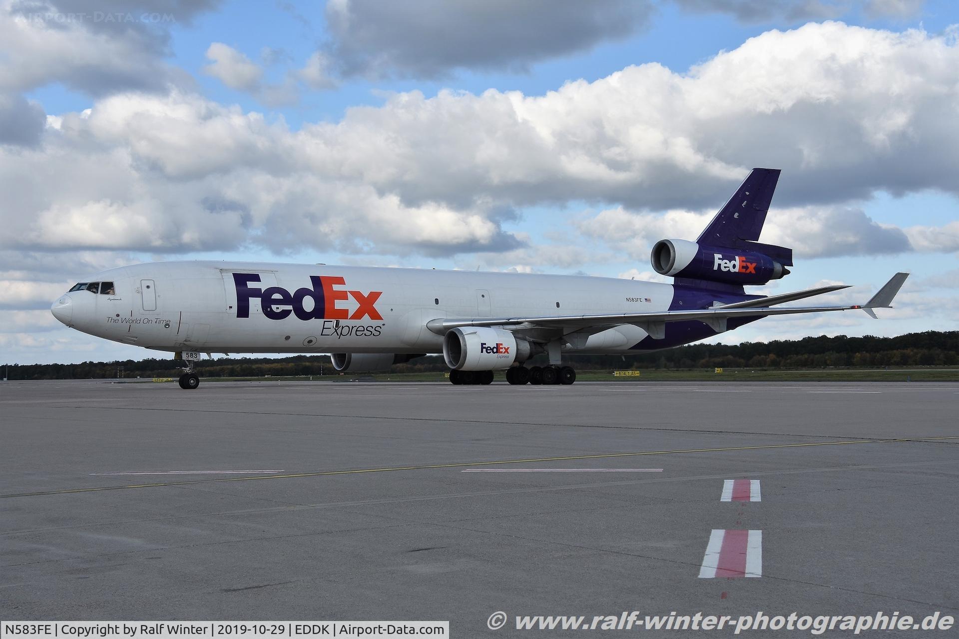 N583FE, 1991 McDonnell Douglas MD-11F C/N 48421, McDonnell Douglas MD-11F - FX FDX Federal Express 'Nancy' - 48421 - N583FE - 29.10.2019 - CGN