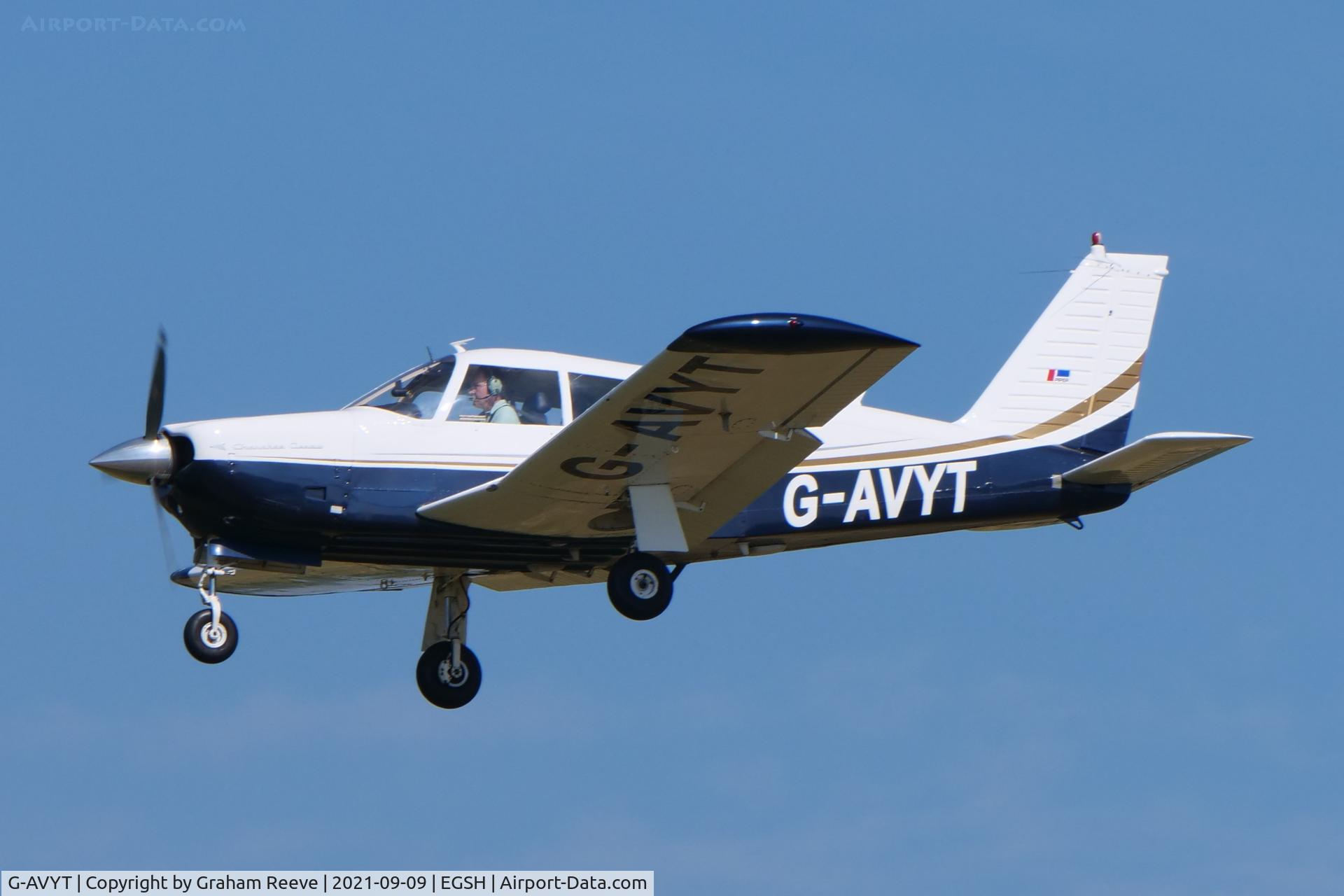 G-AVYT, 1968 Piper PA-28R-180 Cherokee Arrow C/N 28R-30472, Landing at Norwich.