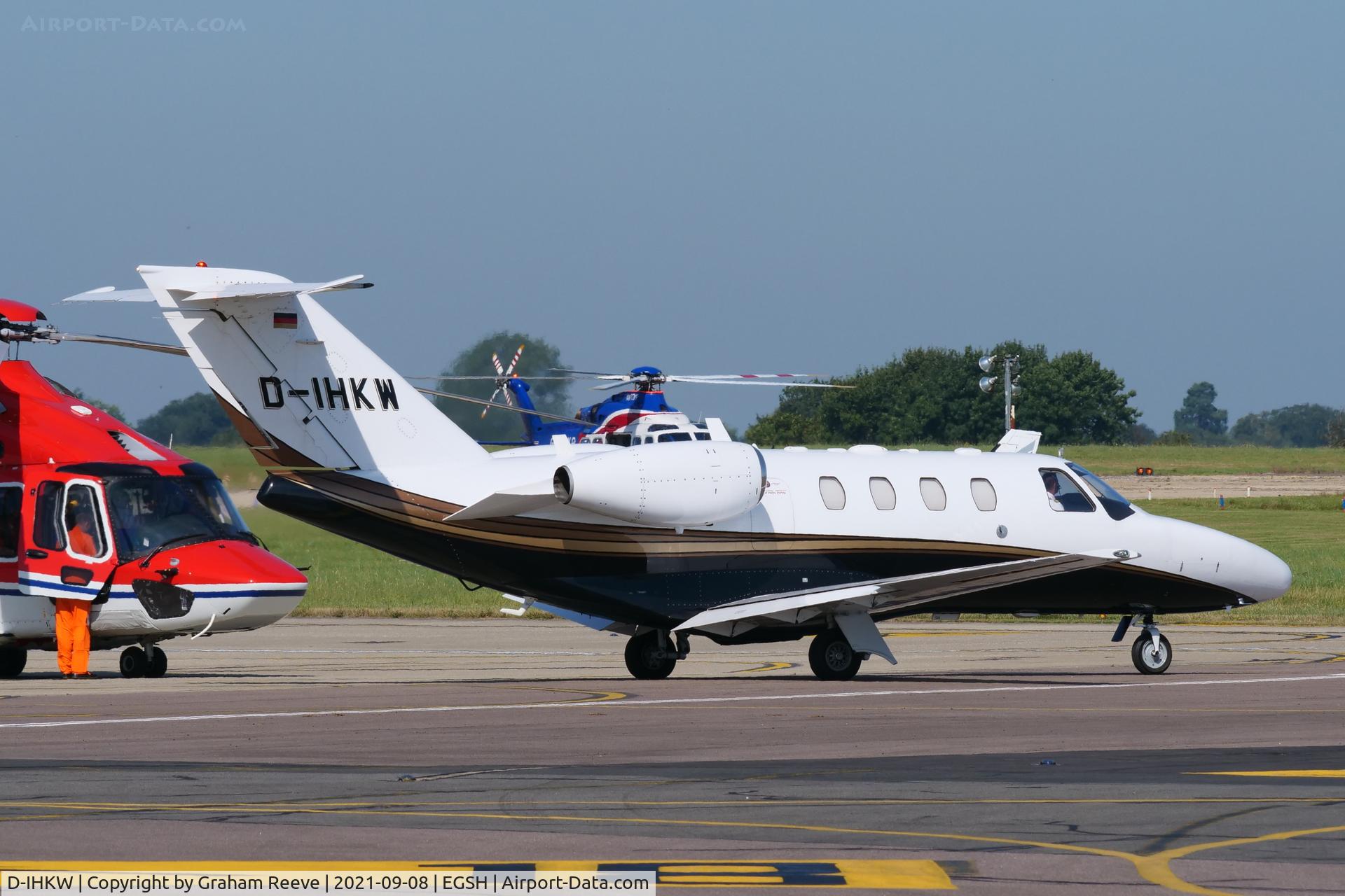 D-IHKW, 2008 Cessna 525 CitationJet CJ1+ C/N 525-0677, Departing from Norwich.
