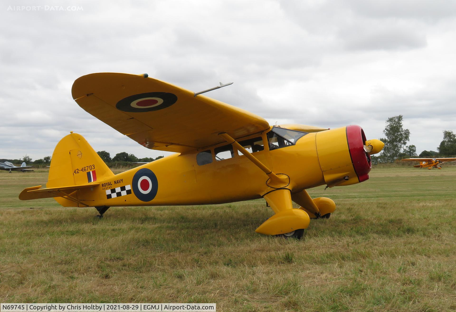 N69745, 1955 Stinson V77 Reliant C/N 77-64, Stinson Reliant in the aircraft park at Little Gransden Airshow visiting from Old Warden, Beds.