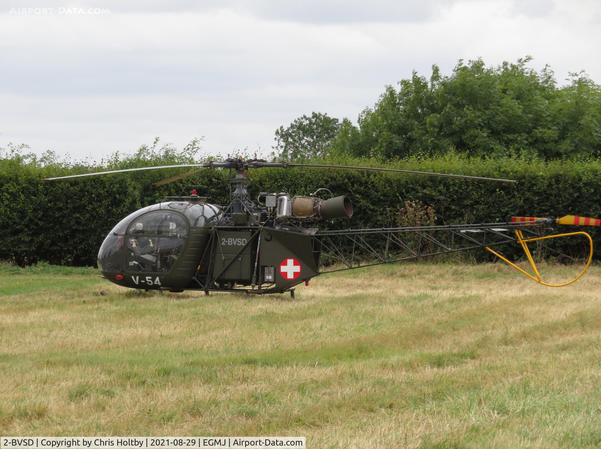 2-BVSD, 1964 Sud SE-3130 Alouette II C/N 1897, 1964 Sud Alouette II lands at the Little Gransden Airshow 2021