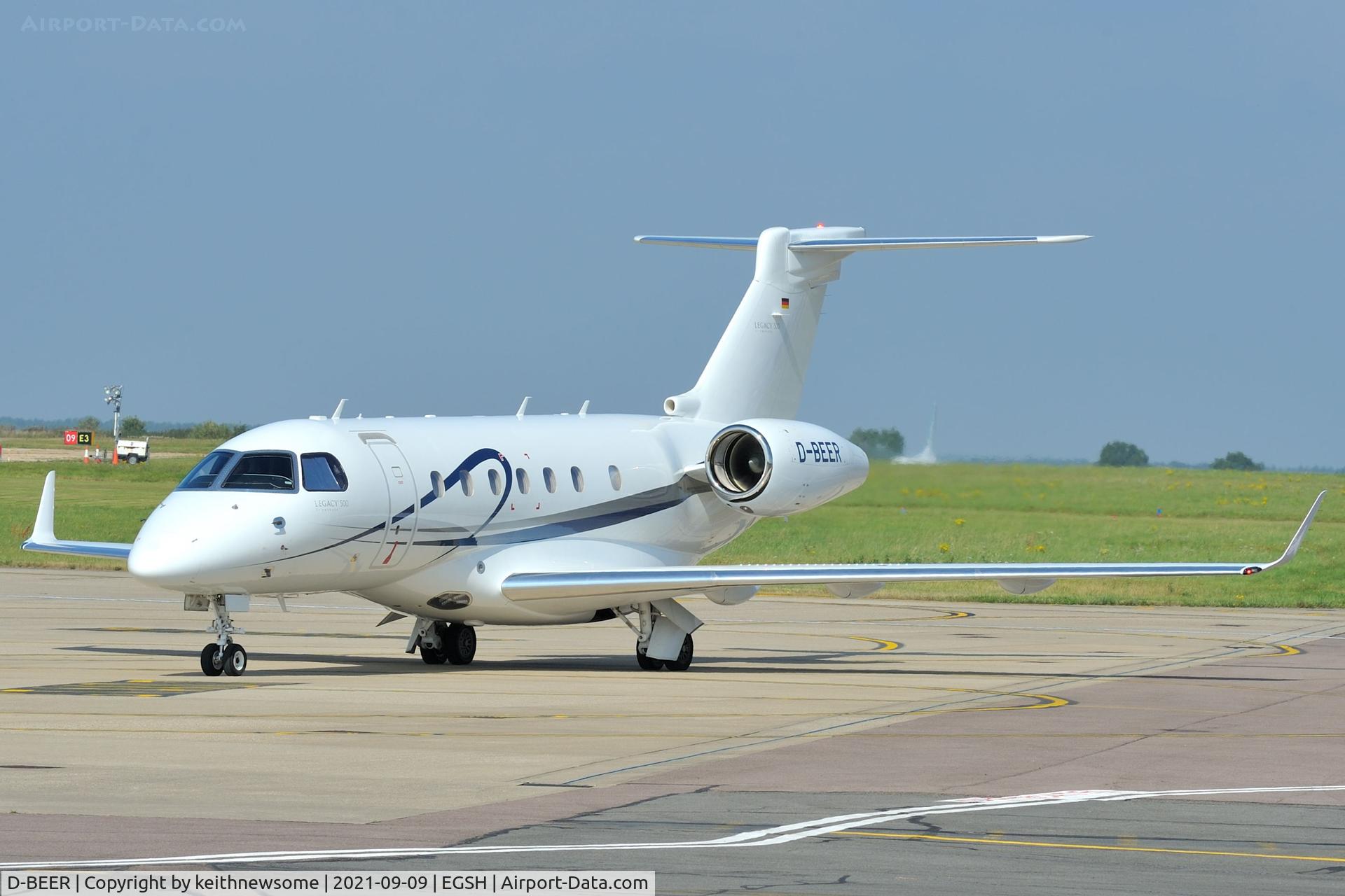 D-BEER, 2015 Embraer EMB-550 Legacy 500 C/N 55000031, Arriving at Norwich from Pristina, Kosovo.