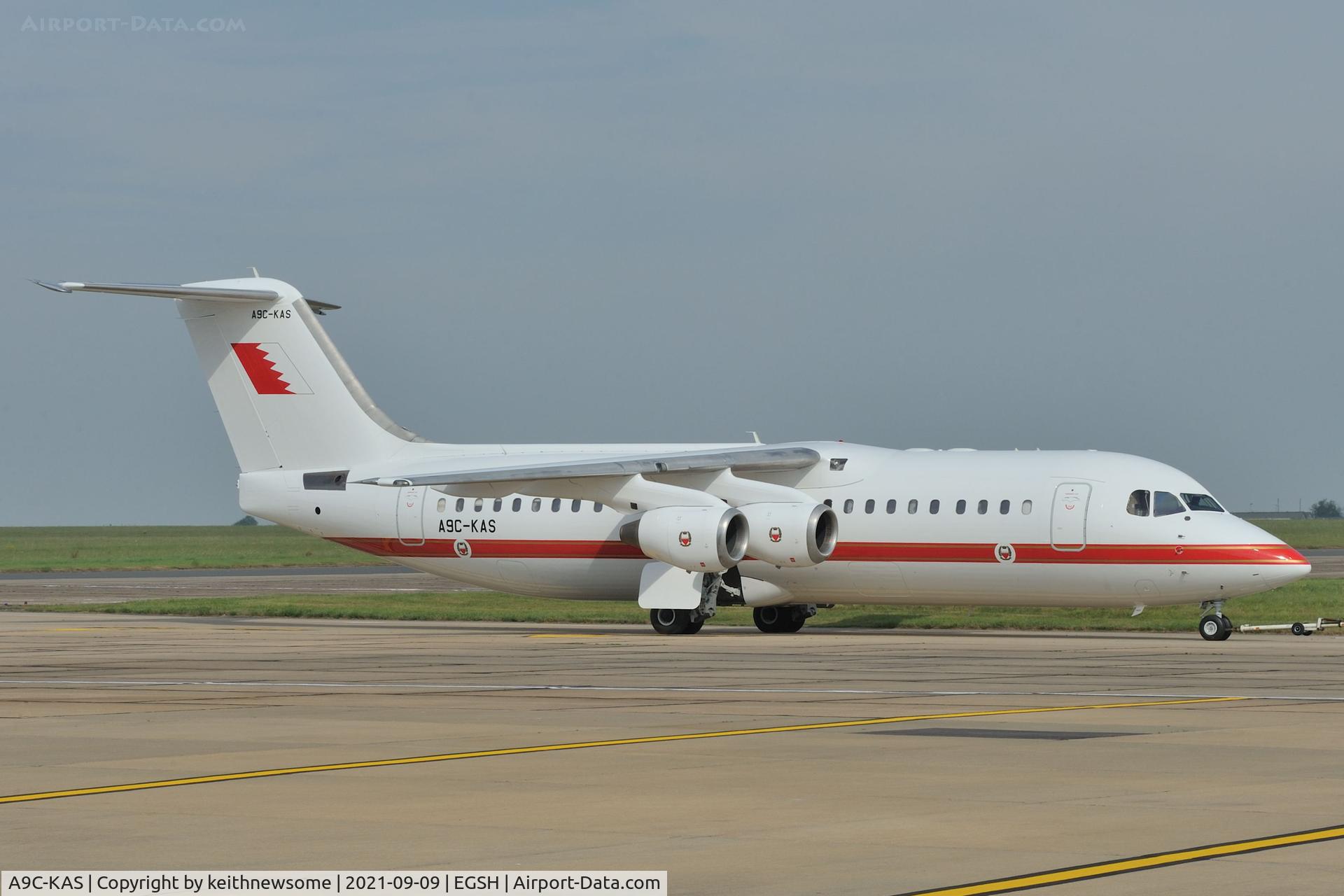 A9C-KAS, British Aerospace Avro 146-RJ100 C/N E3380, Removed from spray shop / engineering for engine runs, formerly SE-DSZ.