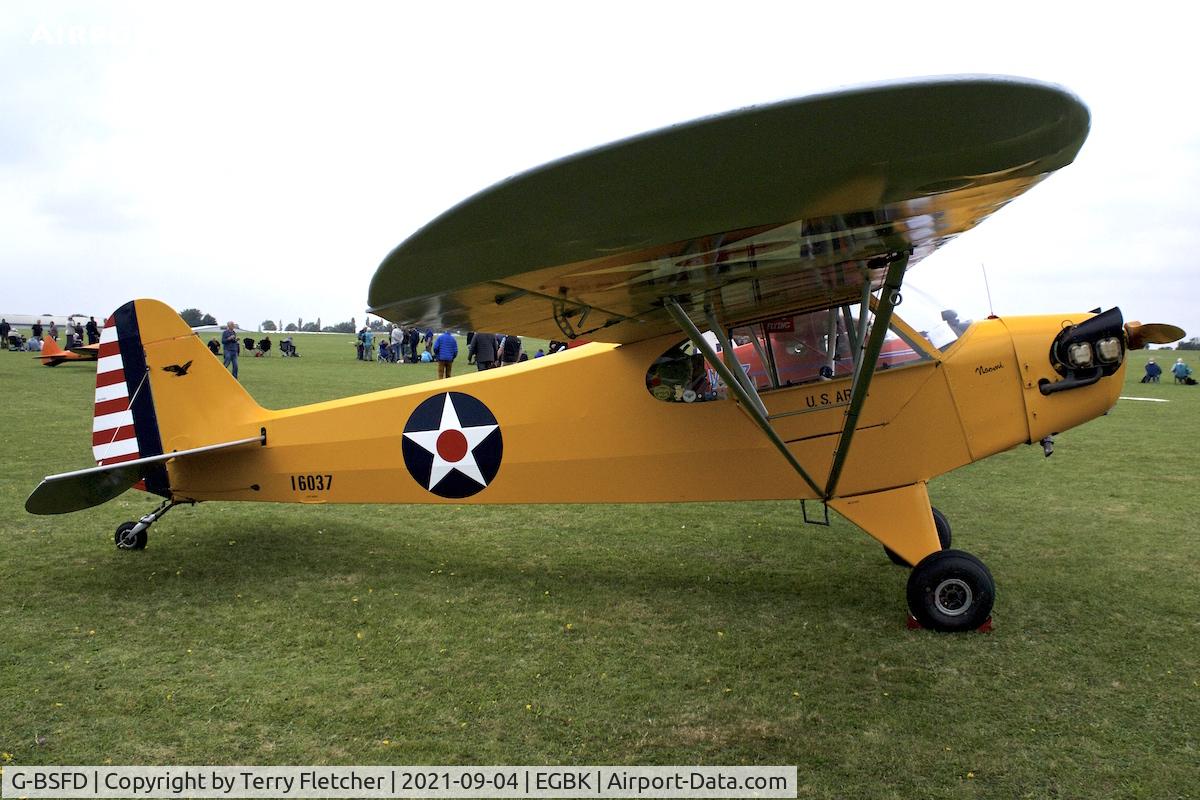 G-BSFD, 1946 Piper J3C-65 Cub Cub C/N 16037, At LAA National Fly-In at Sywell