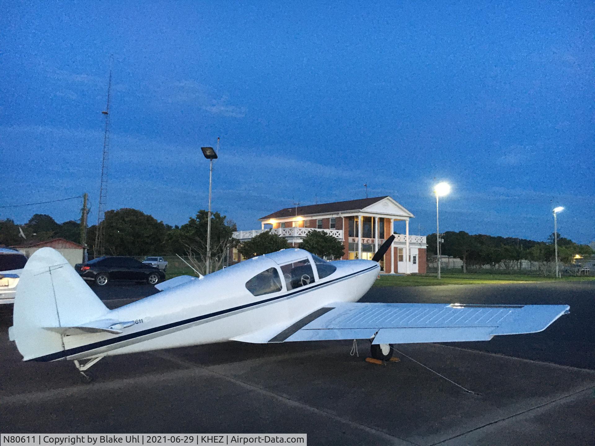 N80611, 1946 Globe GC-1B Swift C/N 1016, Overnight in Natches, MS