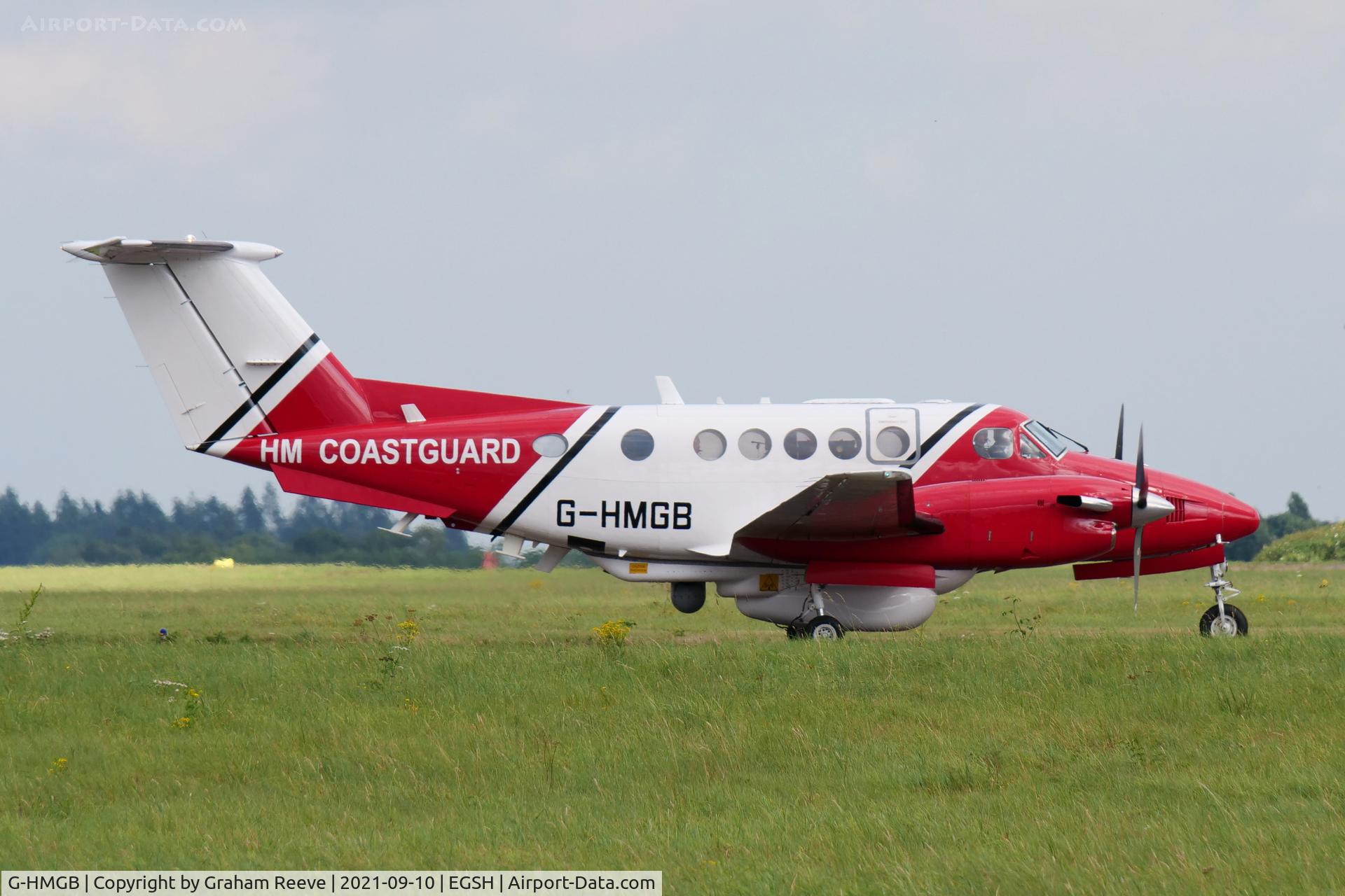 G-HMGB, 1980 Beech 200 Super King Air C/N BB-752, Just landed at Norwich.