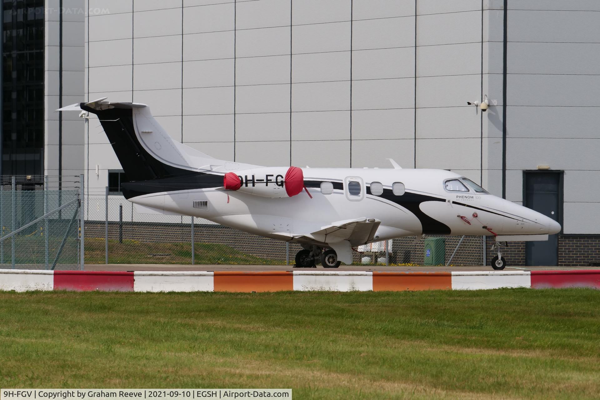 9H-FGV, 2010 Embraer EMB-500 Phenom 100 C/N 50000193, Parked at Norwich.