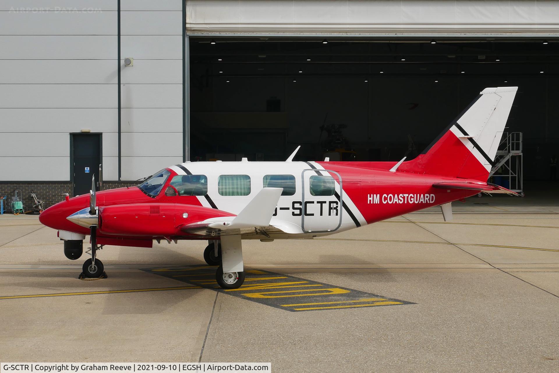 G-SCTR, 1979 Piper PA-31-310 Navajo Navajo C/N 31-7912112, Parked at Norwich.