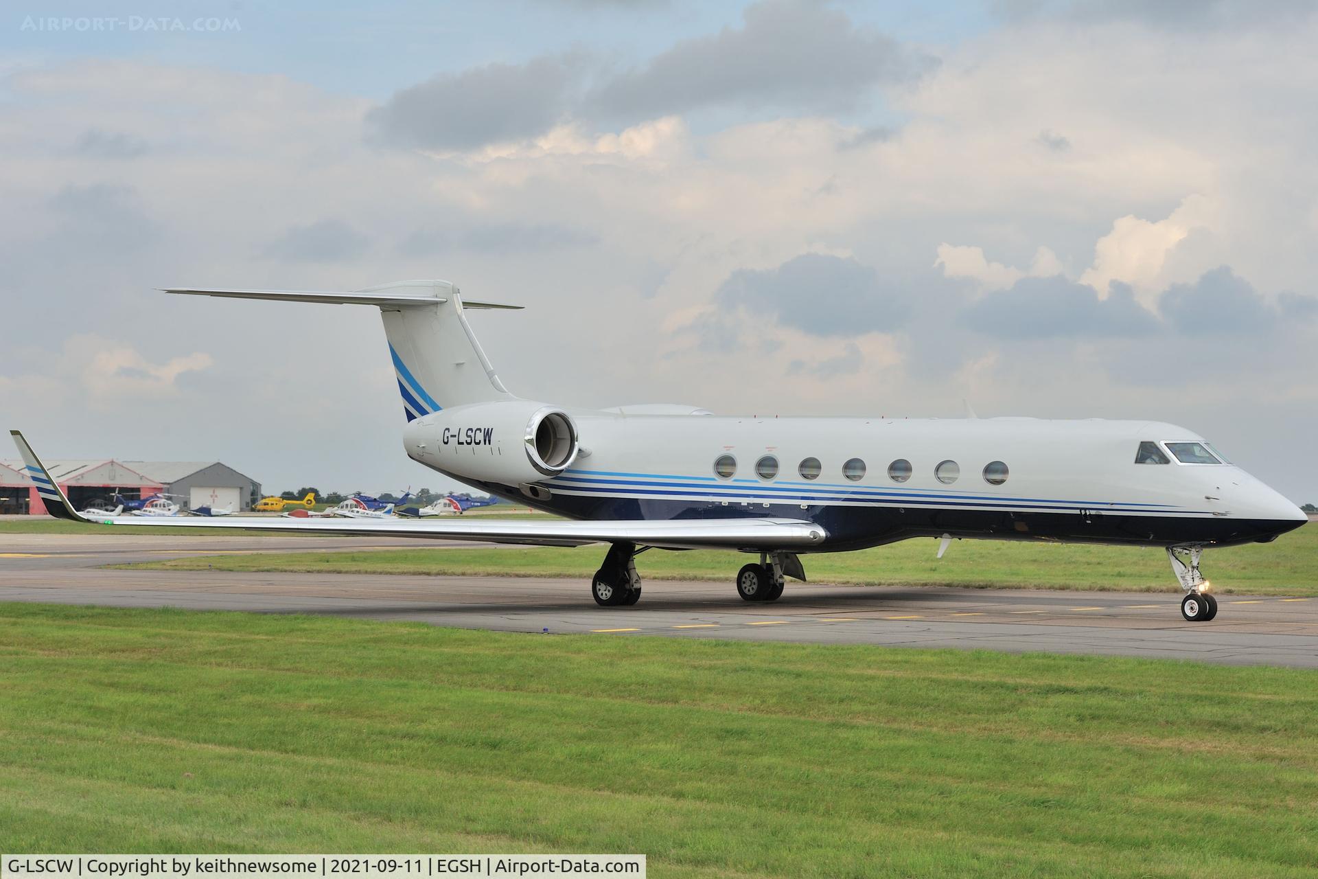 G-LSCW, 2014 Gulfstream Aerospace GV-SP (G550) C/N 5471, Leaving Norwich for Split, Croatia.
