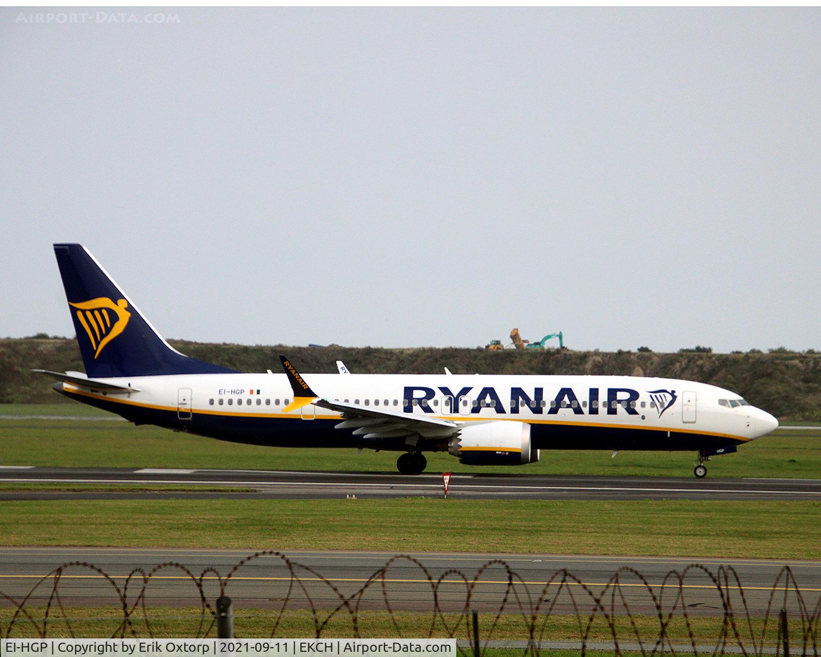 EI-HGP, 2021 Boeing 737-8-200 MAX C/N 62330, EI-HGP taking off rw 22R