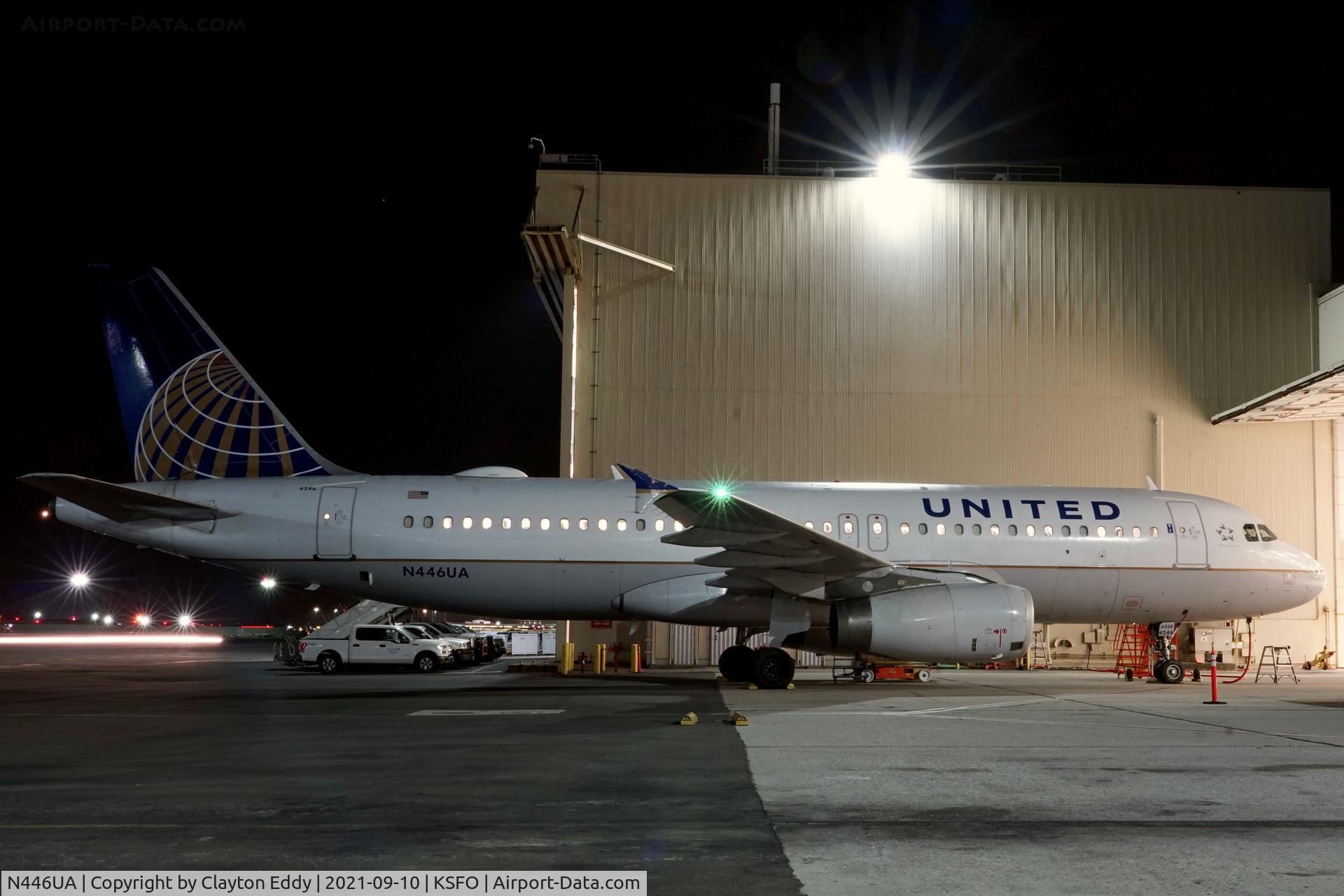 N446UA, 1998 Airbus A320-232 C/N 834, SFO 2021.