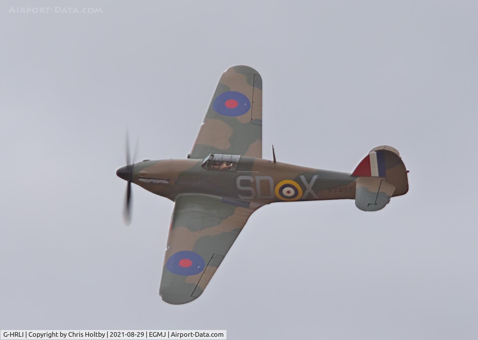 G-HRLI, 1940 Hawker Hurricane I C/N 41H-136172, Battle of Britain surviving Hurricane I over the crowds at Little Gransden Airshow 2021
