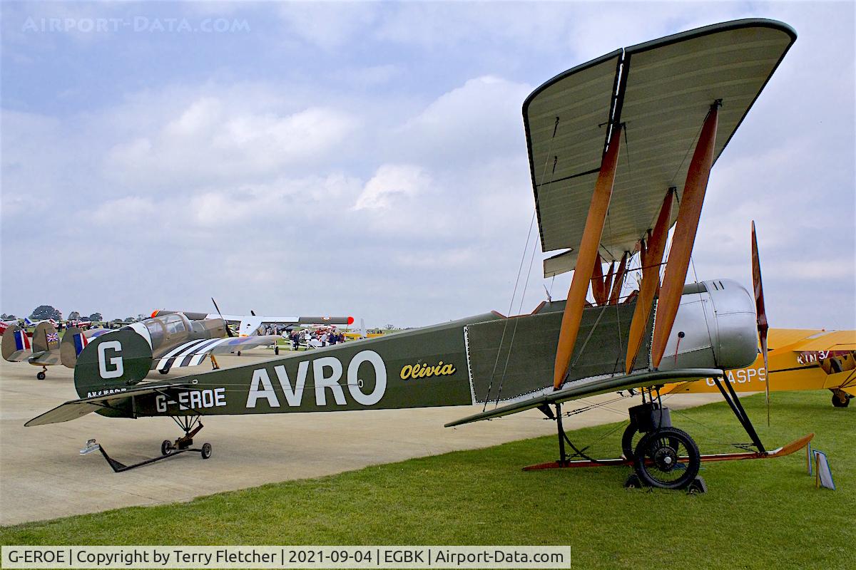 G-EROE, 2010 Avro 504K Replica C/N OLA-002, Displayed at LAA National Fly-In at Sywell
