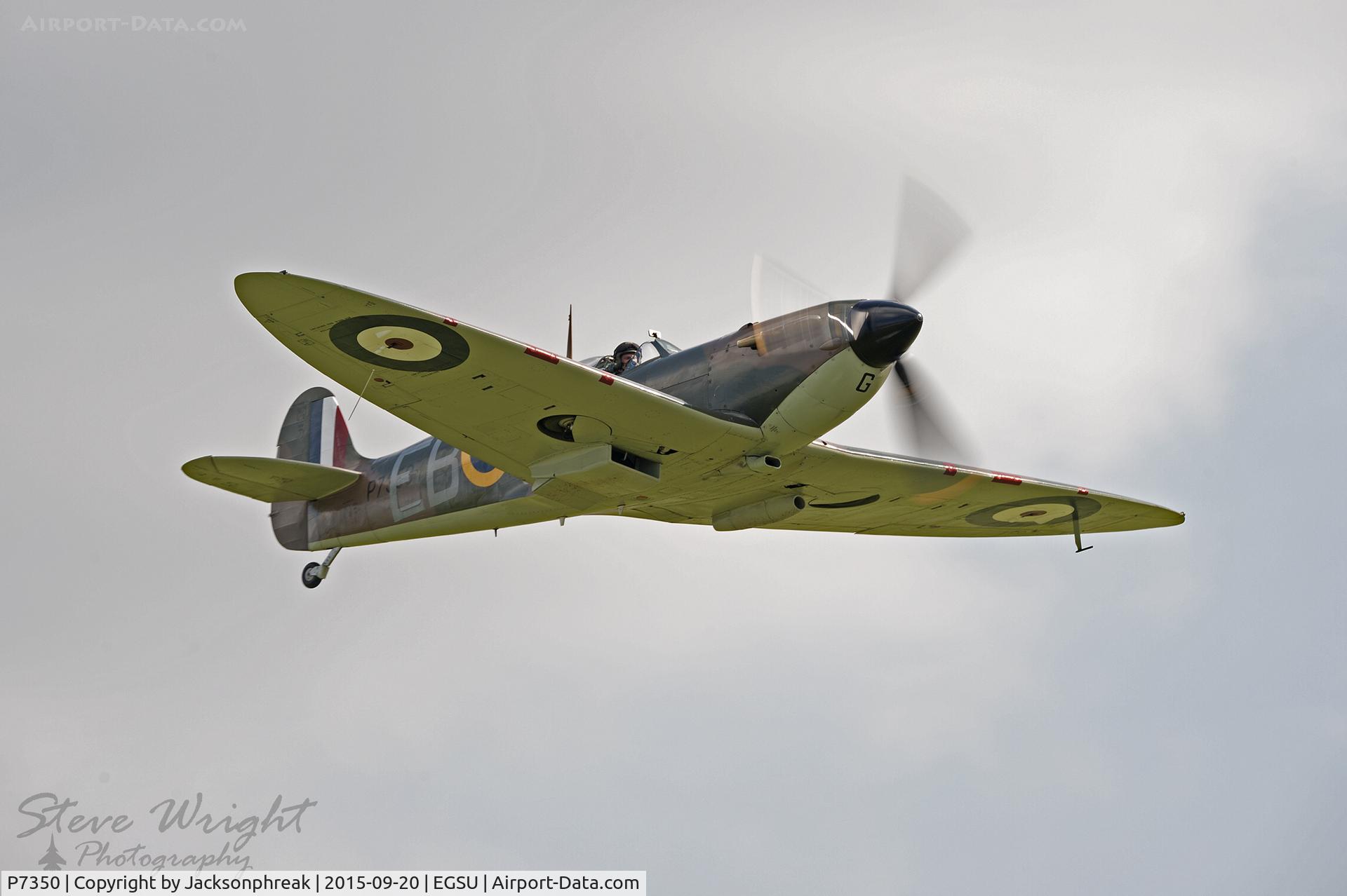 P7350, 1940 Supermarine 329 Spitfire IIa C/N CBAF.14, Duxford BoB 75th Anniversary Airshow 20-9-15